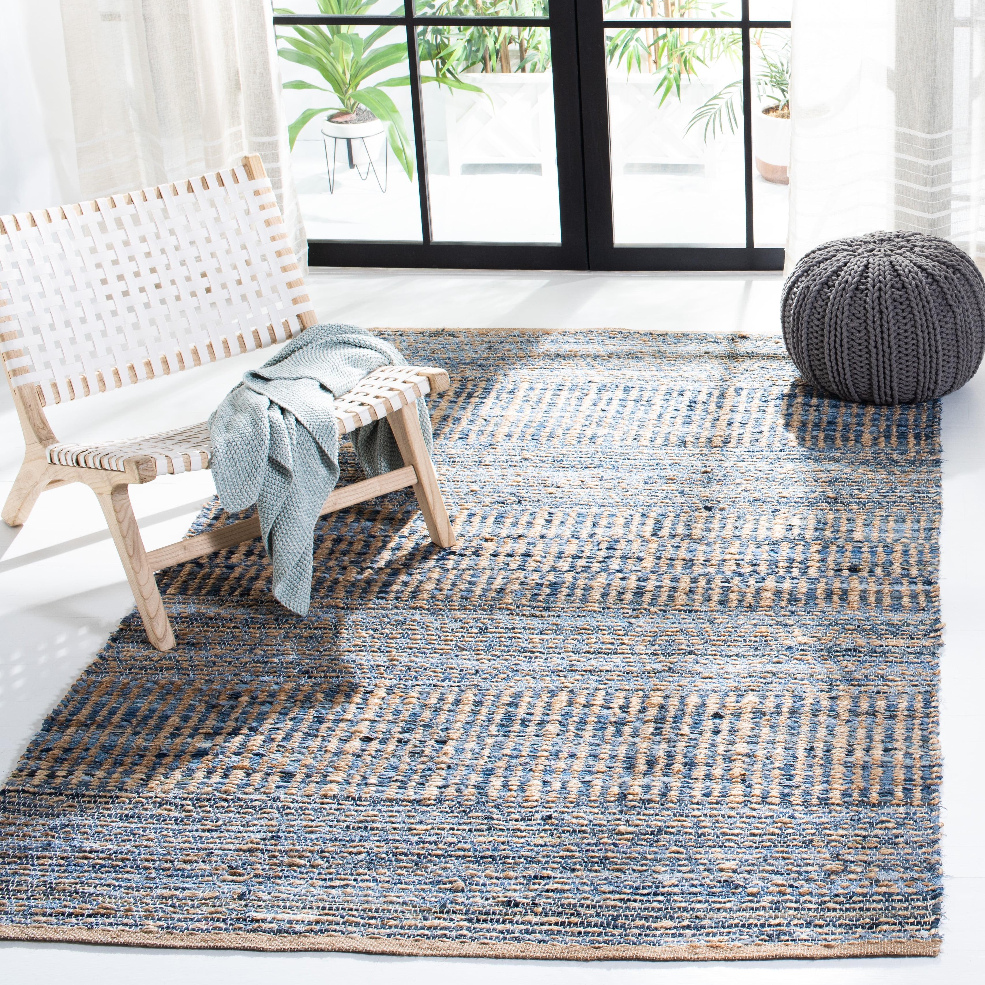 Cape Cod CAP353 Hand Woven Accent Rug - Natural/Blue - 2'x3' - Safavieh.