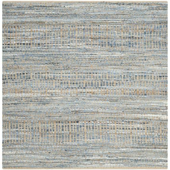 Cape Cod CAP353 Hand Woven Area Rug - Natural/Blue - 4'x4' - Safavieh.