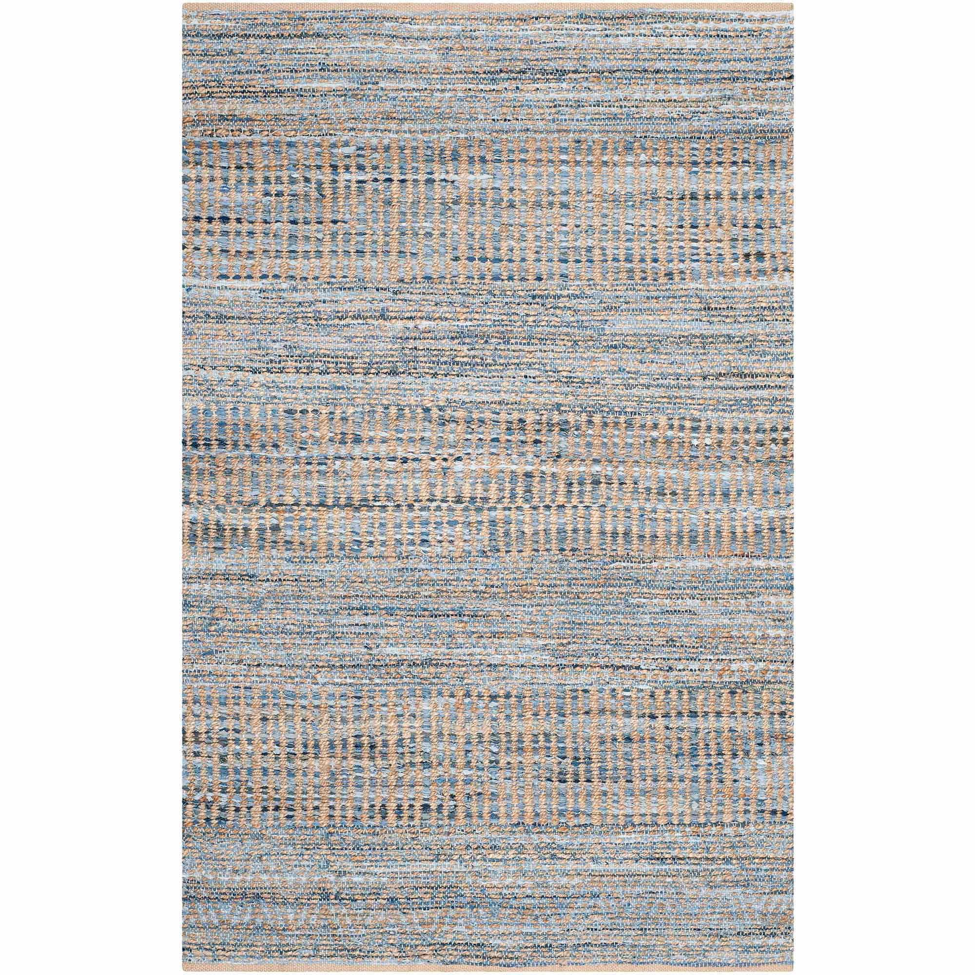 Cape Cod CAP353 Hand Woven Area Rug - Natural/Blue - 4'x6' - Safavieh.