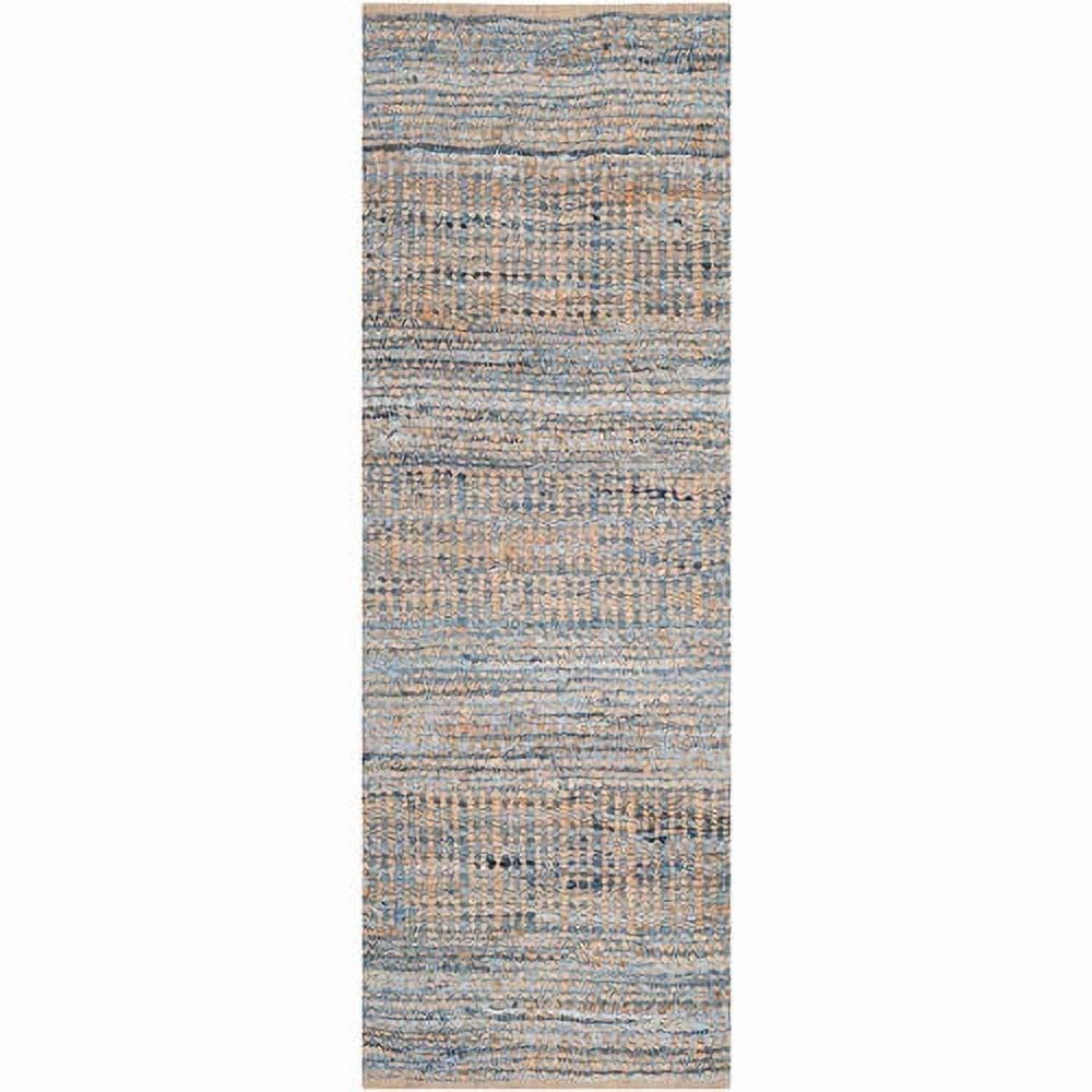 Cape Cod CAP353 Hand Woven Runner Rug - Natural/Blue - 2'3"x6' - Safavieh.