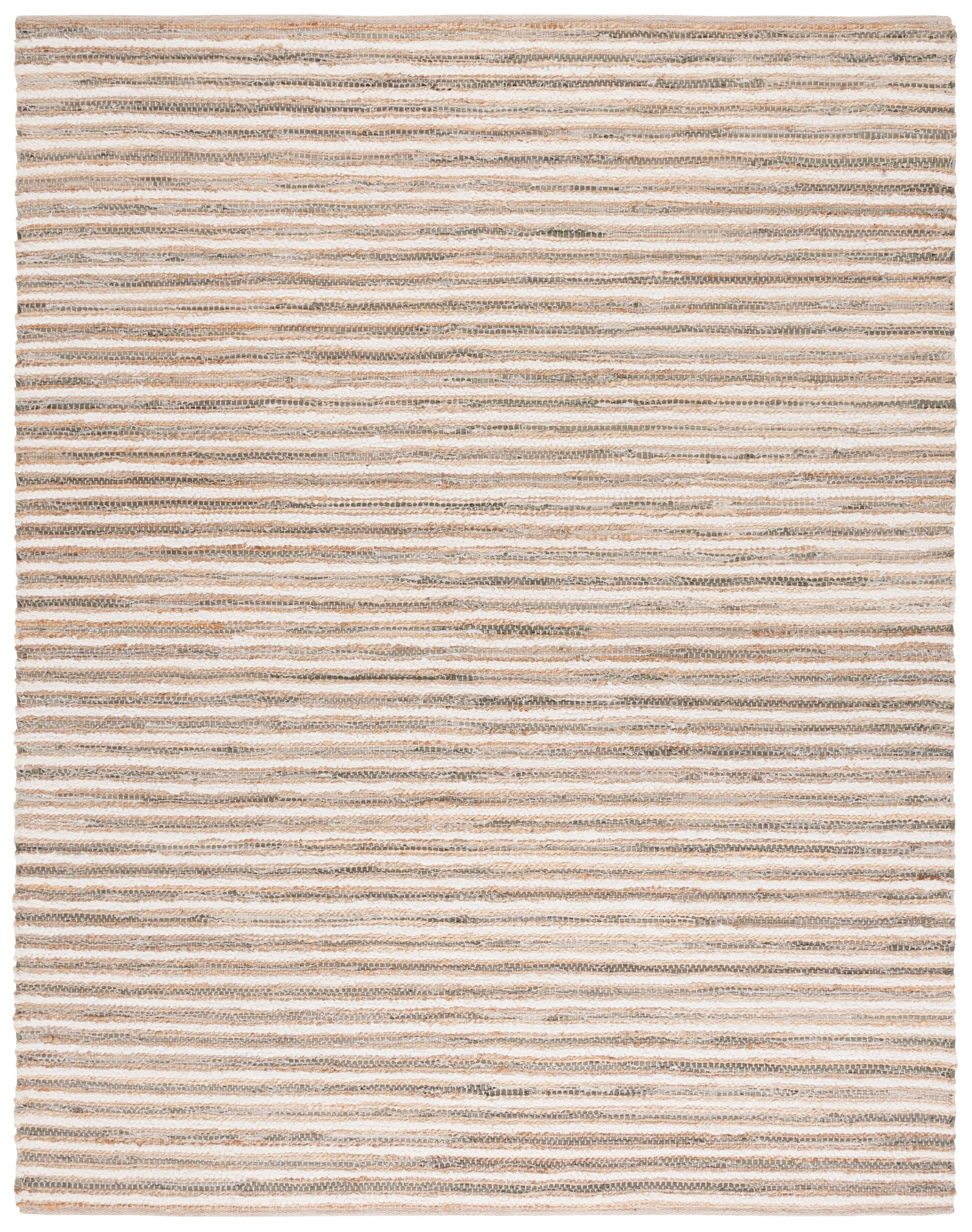 Cape Cod CAP151 Handmade Woven Area Rug - Natural/Green - 8' X 10' - Safavieh