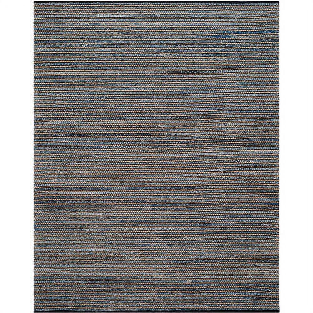 SAFAVIEH Cape Cod Jaime Braided Striped Jute Area Rug, 10' x 14', Blue