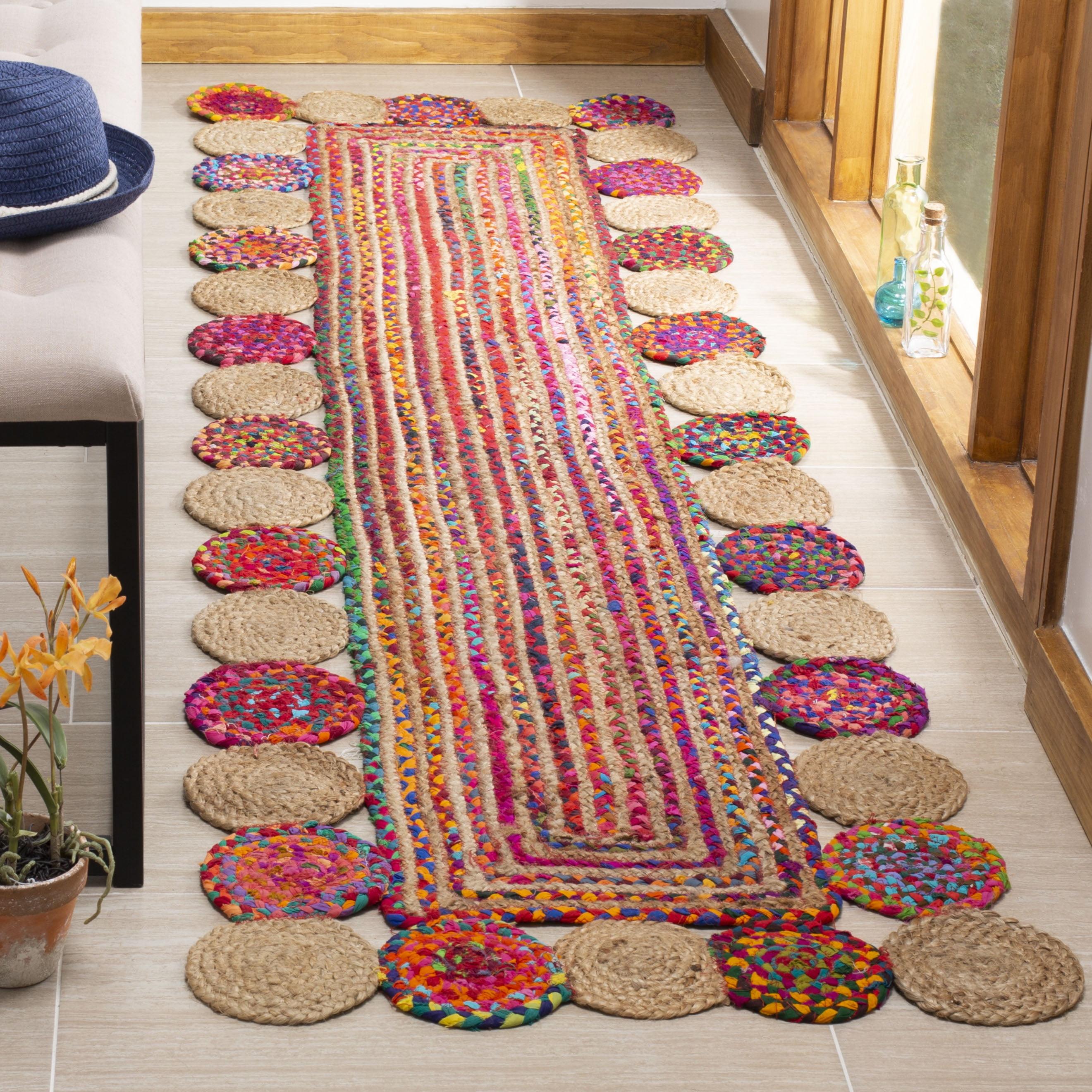 Cape Cod CAP201 Woven Indoor Runner Rug - Red/Multi - 2'3"x12' - Safavieh