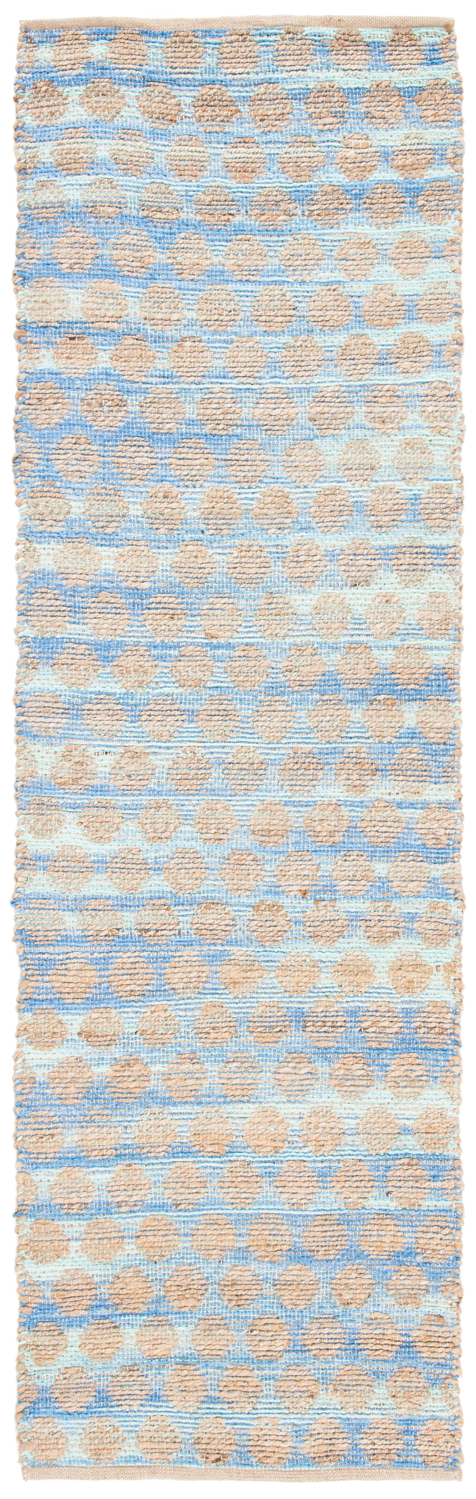 Cape Cod CAP820 Woven Indoor Runner Rug - Blue/Natural - 2'3"x8' - Safavieh