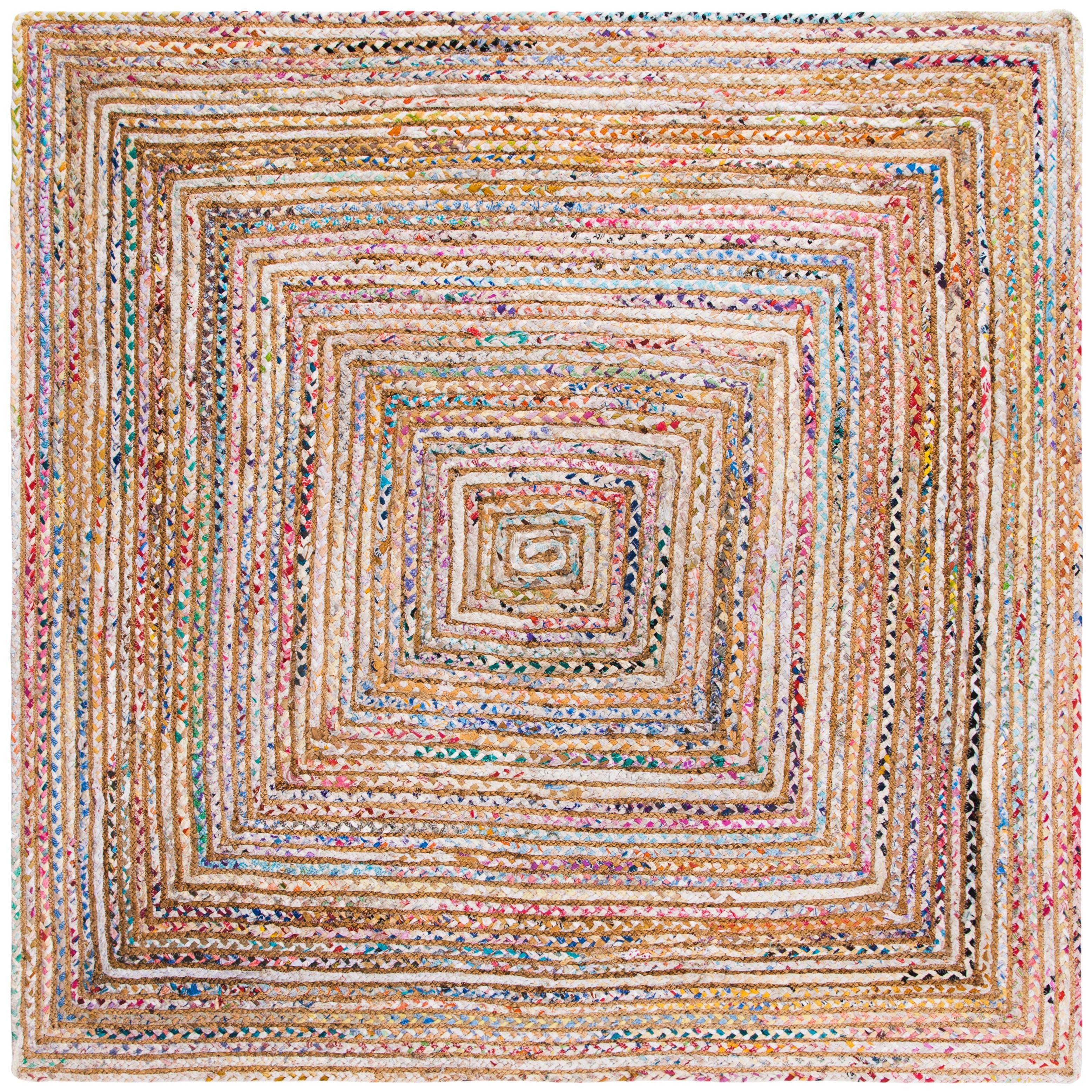 Cape Cod CAP202 Woven Indoor Area Rug - Beige/Multi - 7'x7' - Safavieh