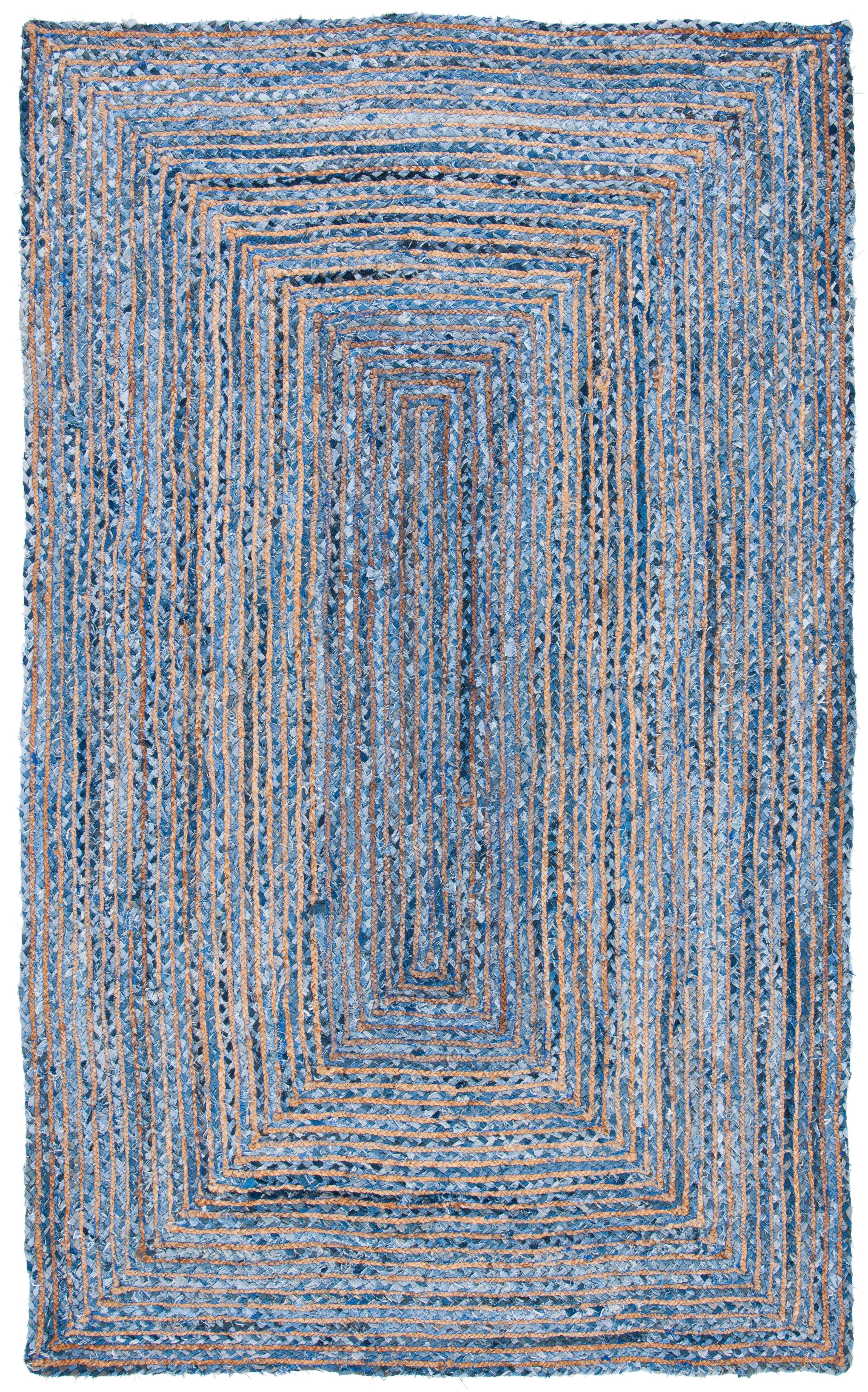 Cape Cod CAP202 Woven Indoor Area Rug - Blue/Natural - 5'x8' - Safavieh