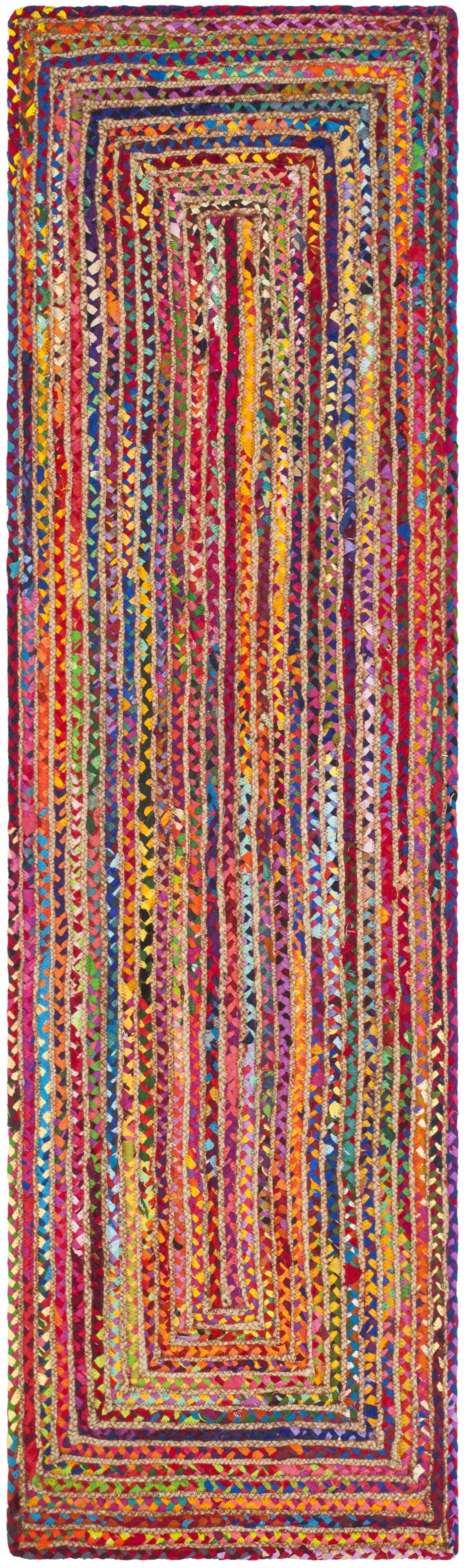 Cape Cod CAP202 Woven Indoor Runner Rug - Red/Multi - 2'3"x12' - Safavieh