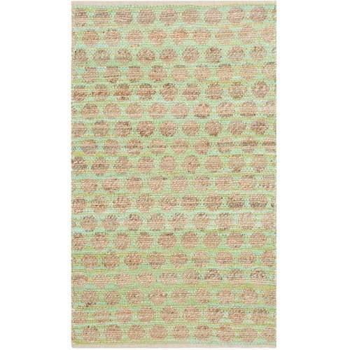 Cape Cod Green and Natural Hand-Knotted Cotton Area Rug