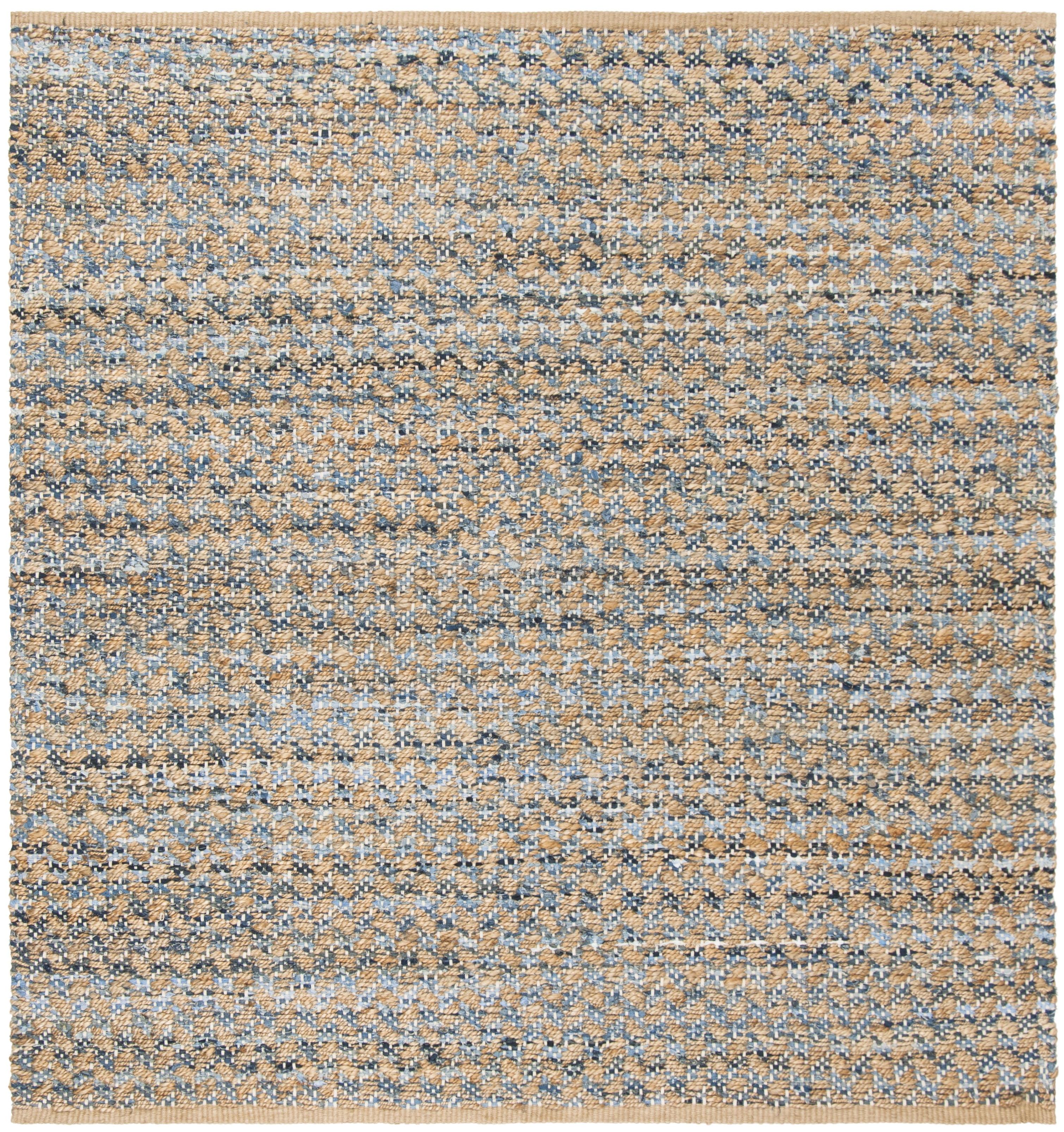 Cape Cod CAP305 Hand Woven Area Rug - Blue/Natural - 4'x4' - Safavieh.
