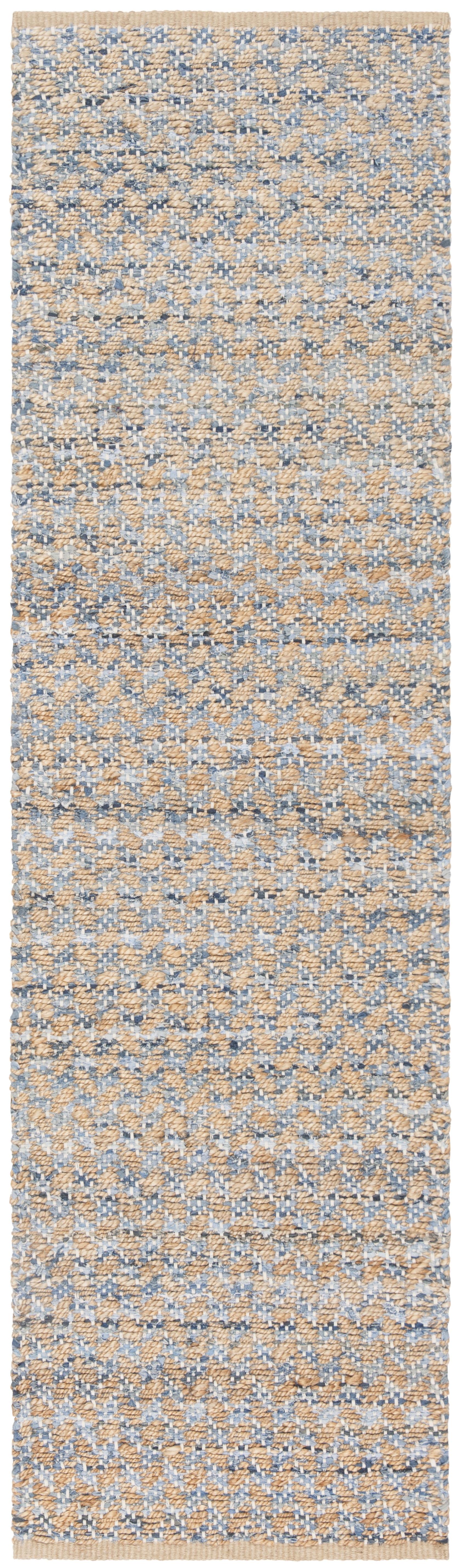 Cape Cod CAP305 Hand Woven Runner Rug - Blue/Natural - 2'3"x10' - Safavieh.