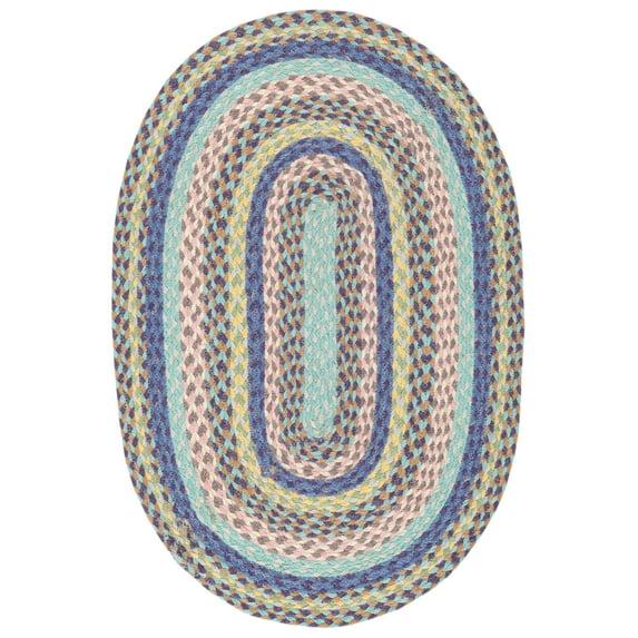 Cape Cod CAP241 Hand Woven Area Rug - Blue/Green - 3'x5' Oval - Safavieh.