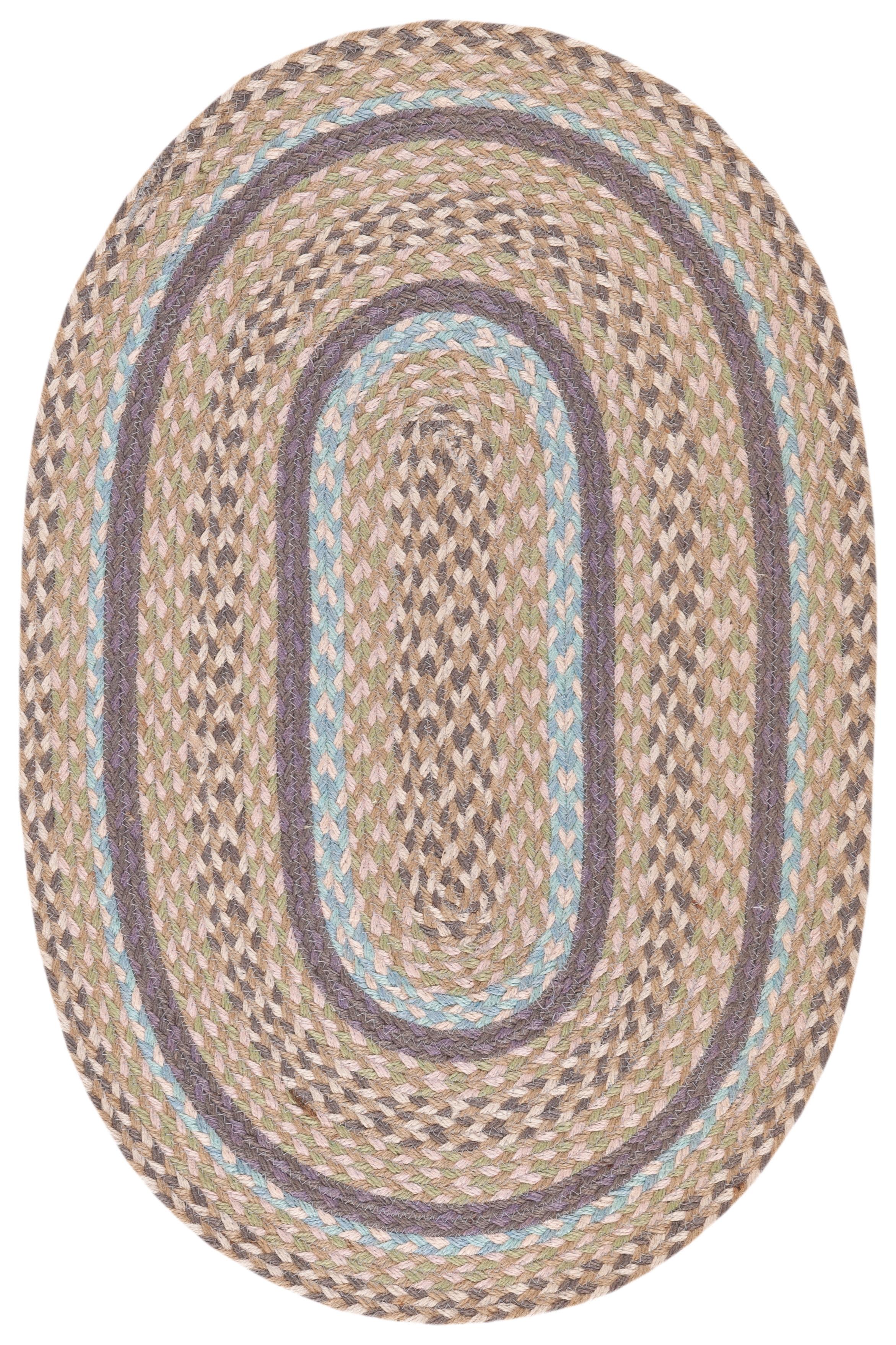 Cape Cod CAP241 Hand Woven Area Rug - Blue/Olive - 6'x9' Oval - Safavieh.
