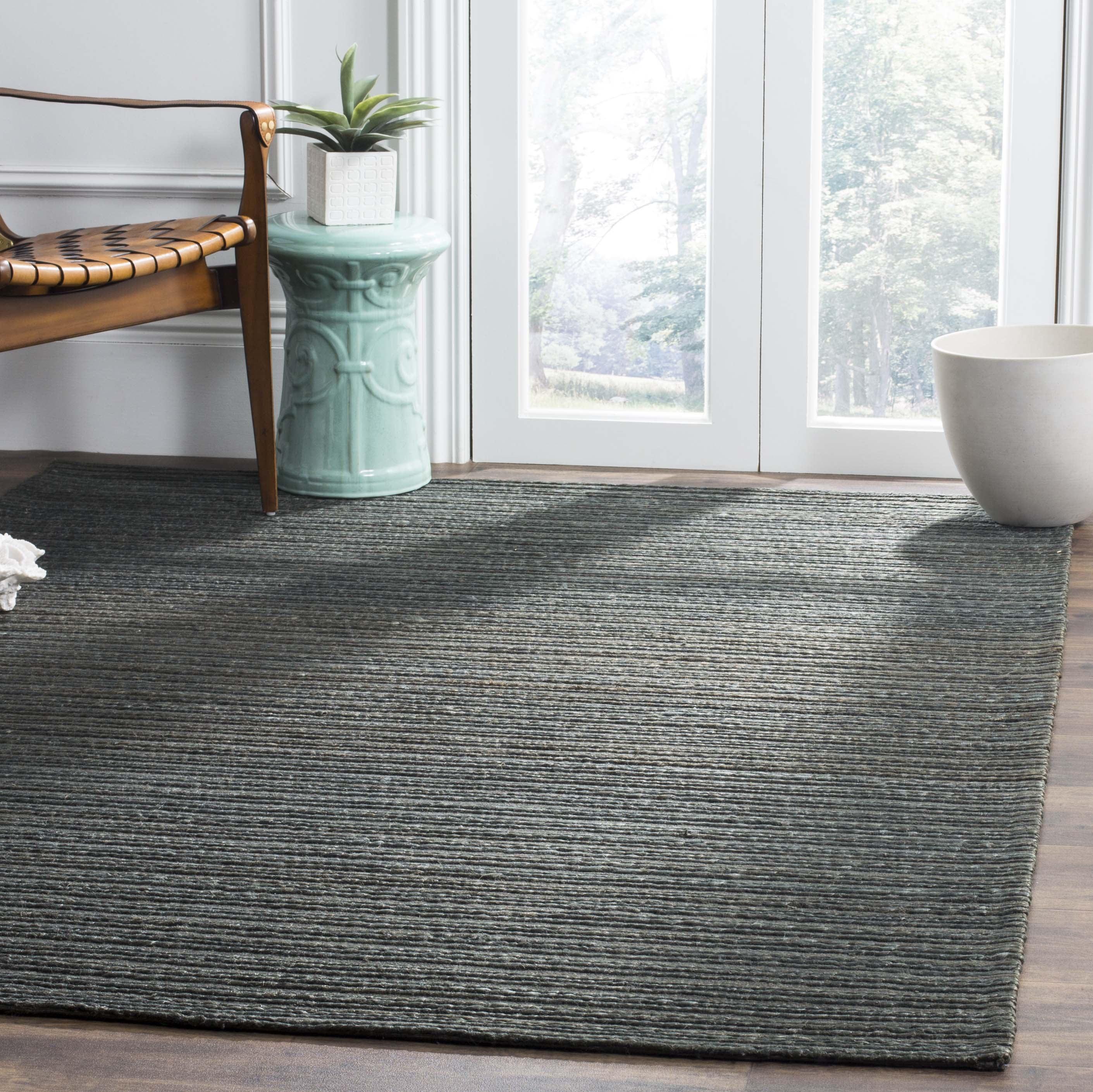 Cape Cod Dark Green Square Cotton Area Rug