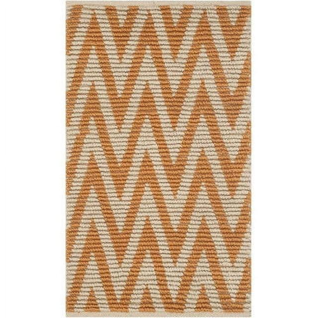 Cape Cod CAP863 Hand Woven Accent Rug - Natural/Orange - 2'3"x3'9" - Safavieh.