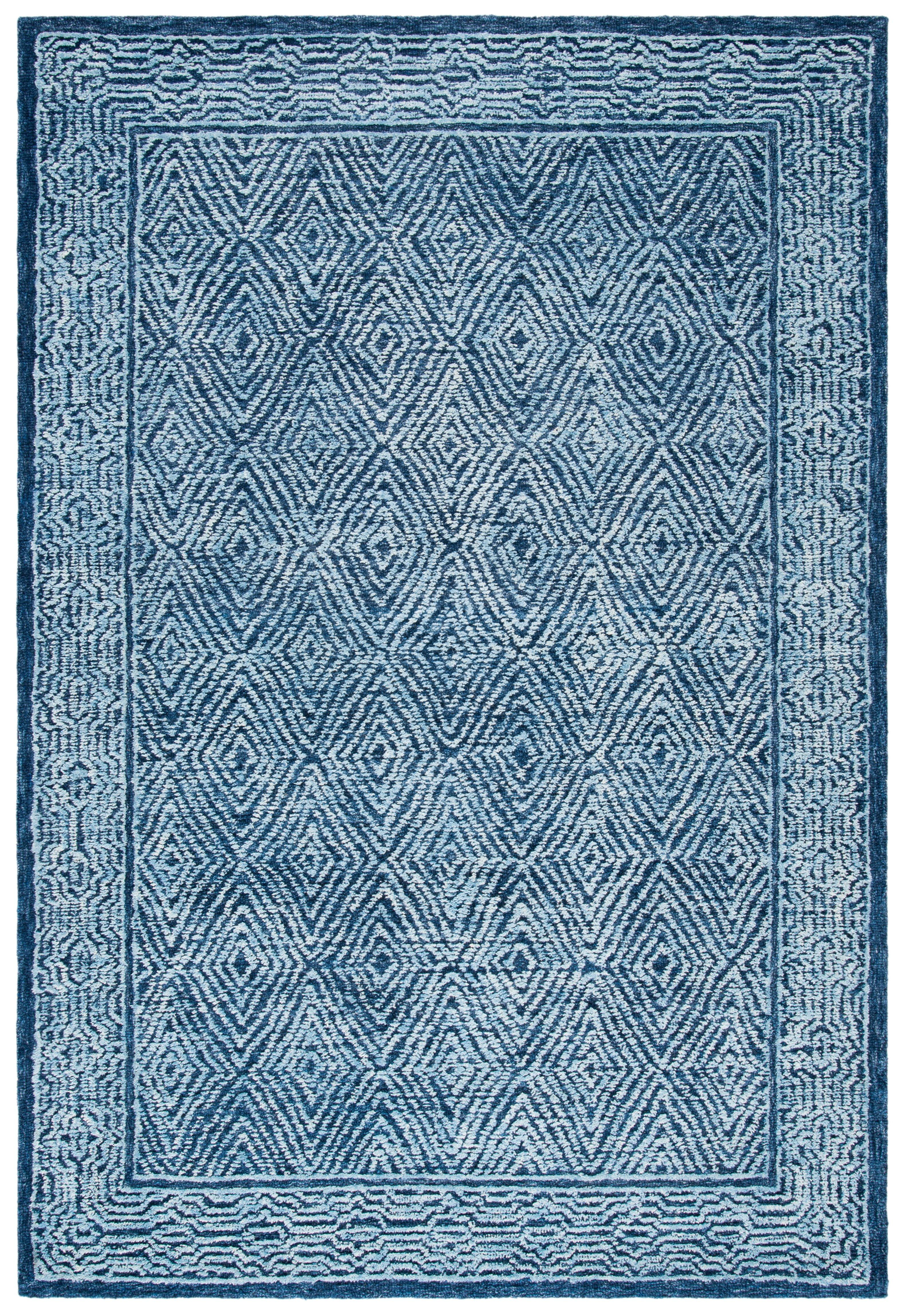 Capri CPR217 Hand Tufted Area Rug - Navy - 4'x6' - Safavieh.
