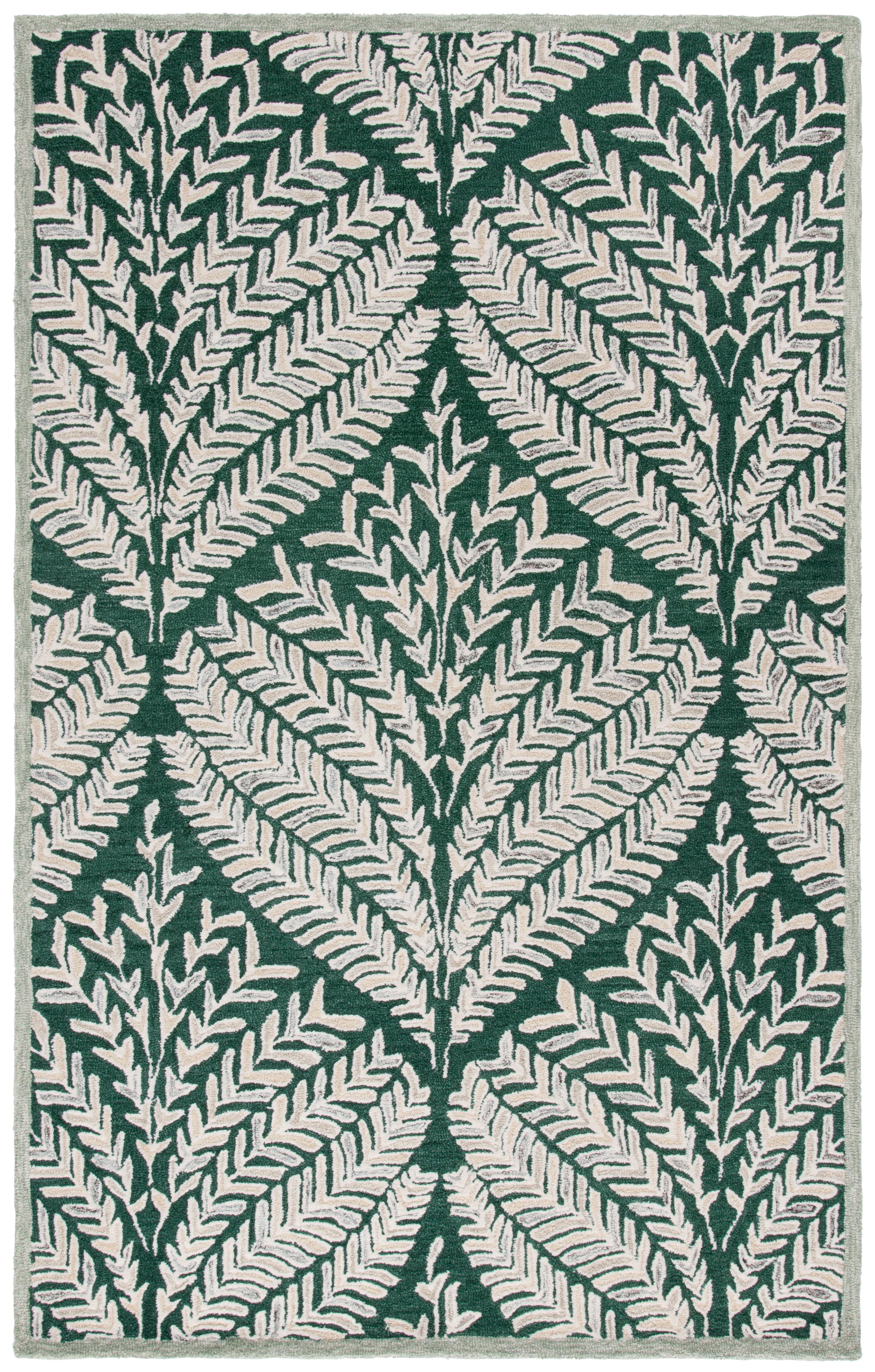 Capri CPR208 Tufted Indoor Area Rug - Dark Green/Ivory - 5'x8' - Safavieh