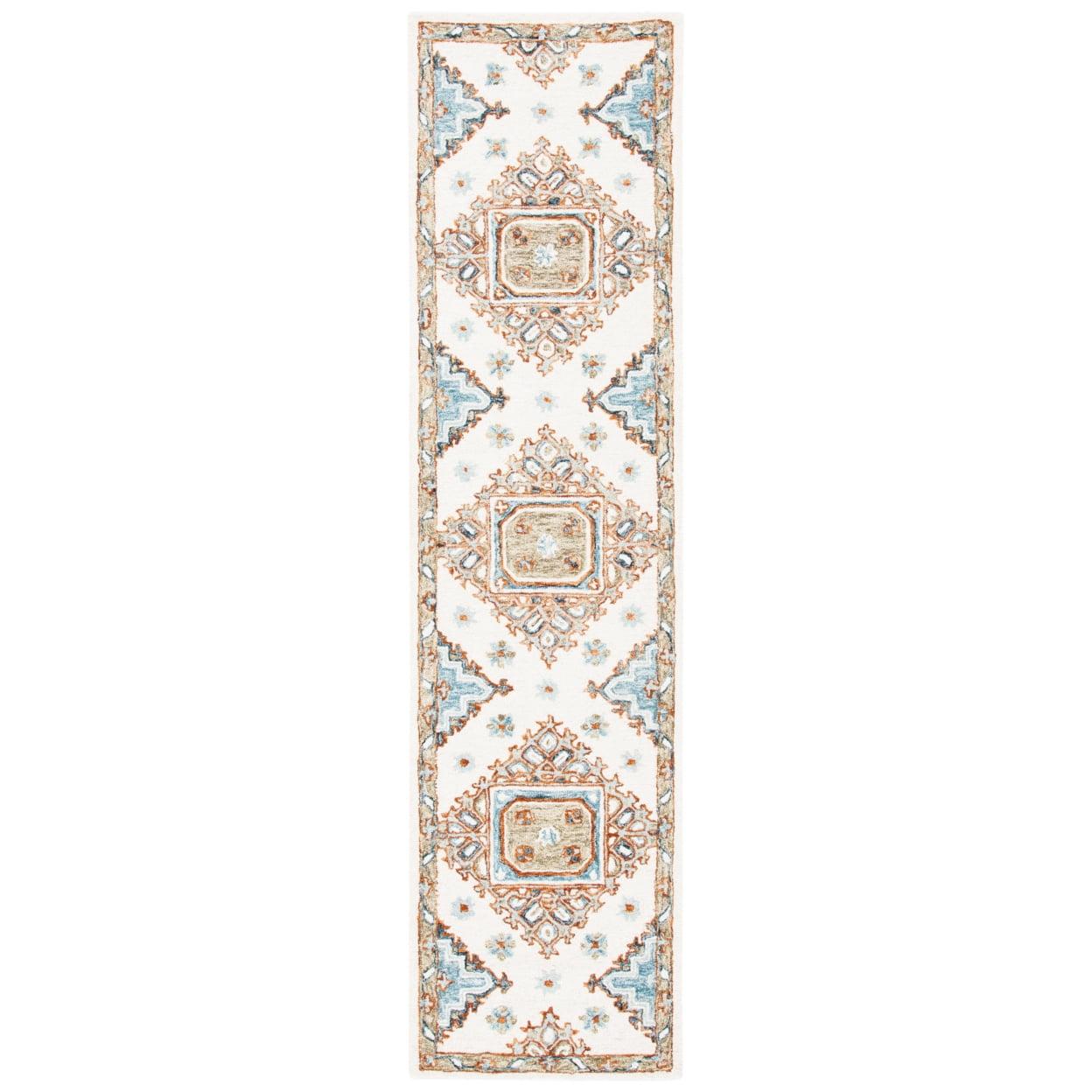Capri CPR209 Hand Tufted Runner Rug - Ivory/Rust - 2'3"x9' - Safavieh.