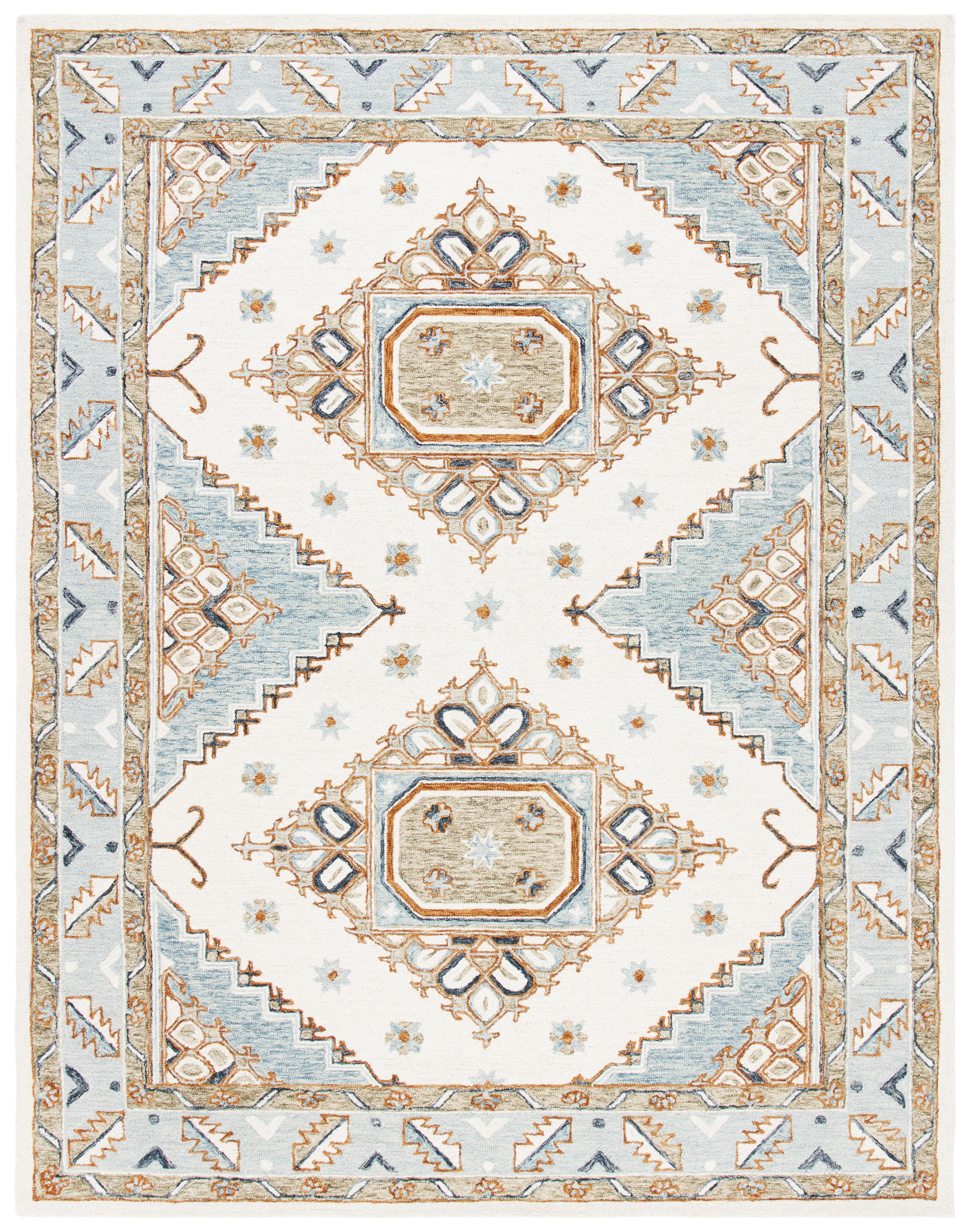 Capri CPR209 Hand Tufted Area Rug - Ivory/Rust - 8'x10' - Safavieh.