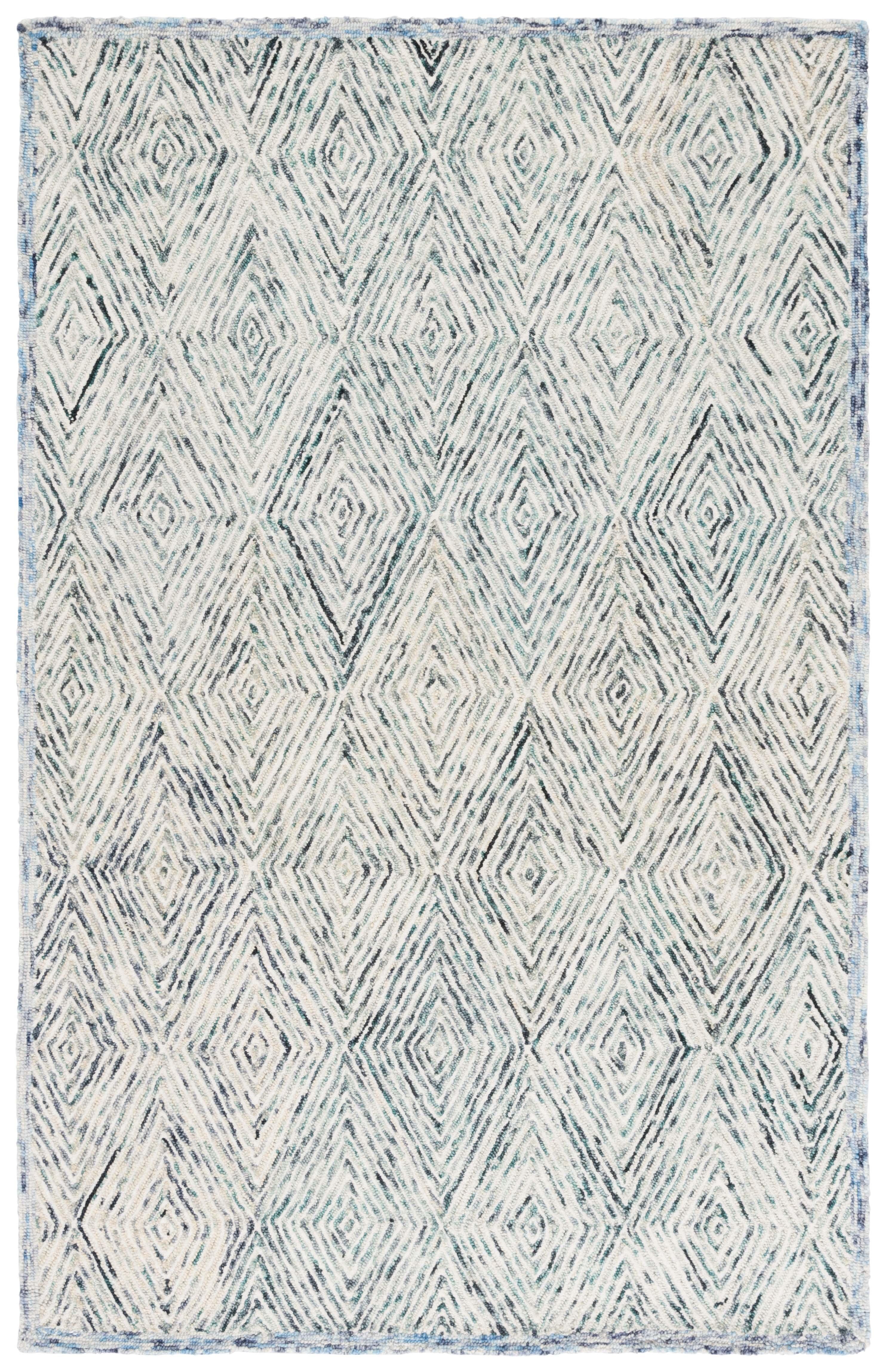 Capri Blue and Ivory Hand-Tufted Wool Area Rug