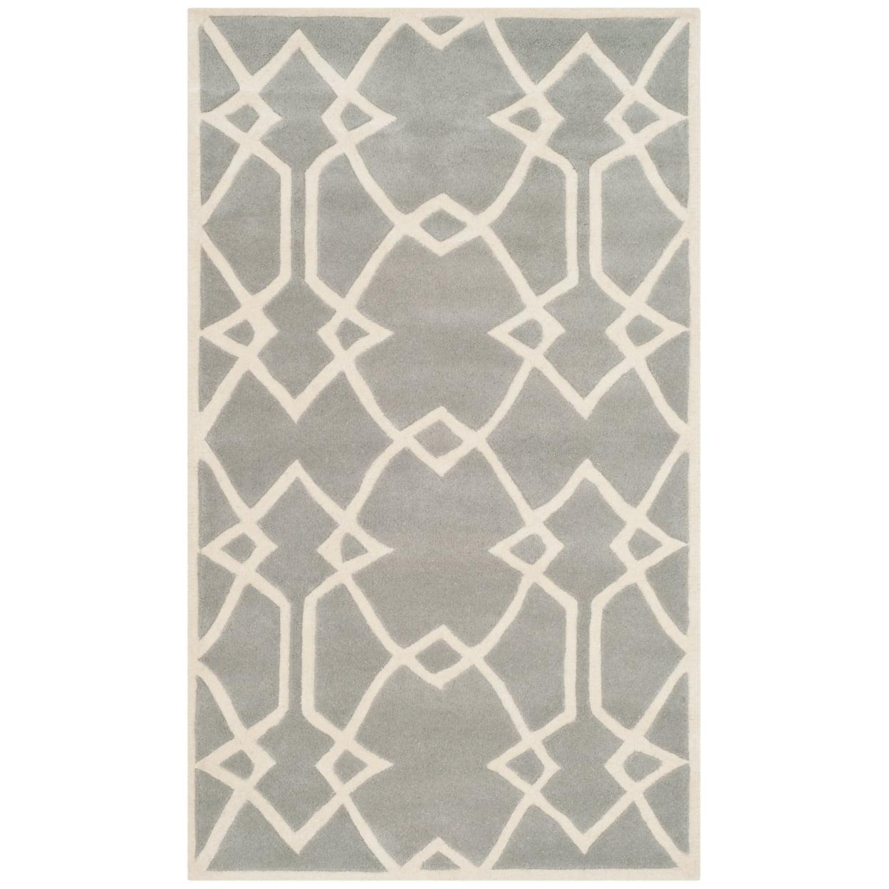 Capri Gray and Ivory Hand-Tufted Wool Area Rug