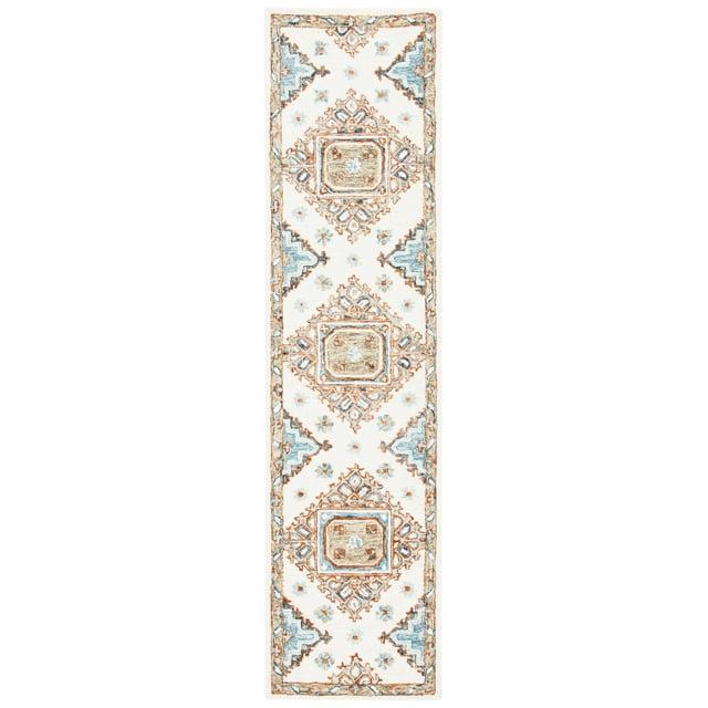 Capri CPR209 Hand Tufted Runner Rug - Ivory/Rust - 2'3"x9' - Safavieh.