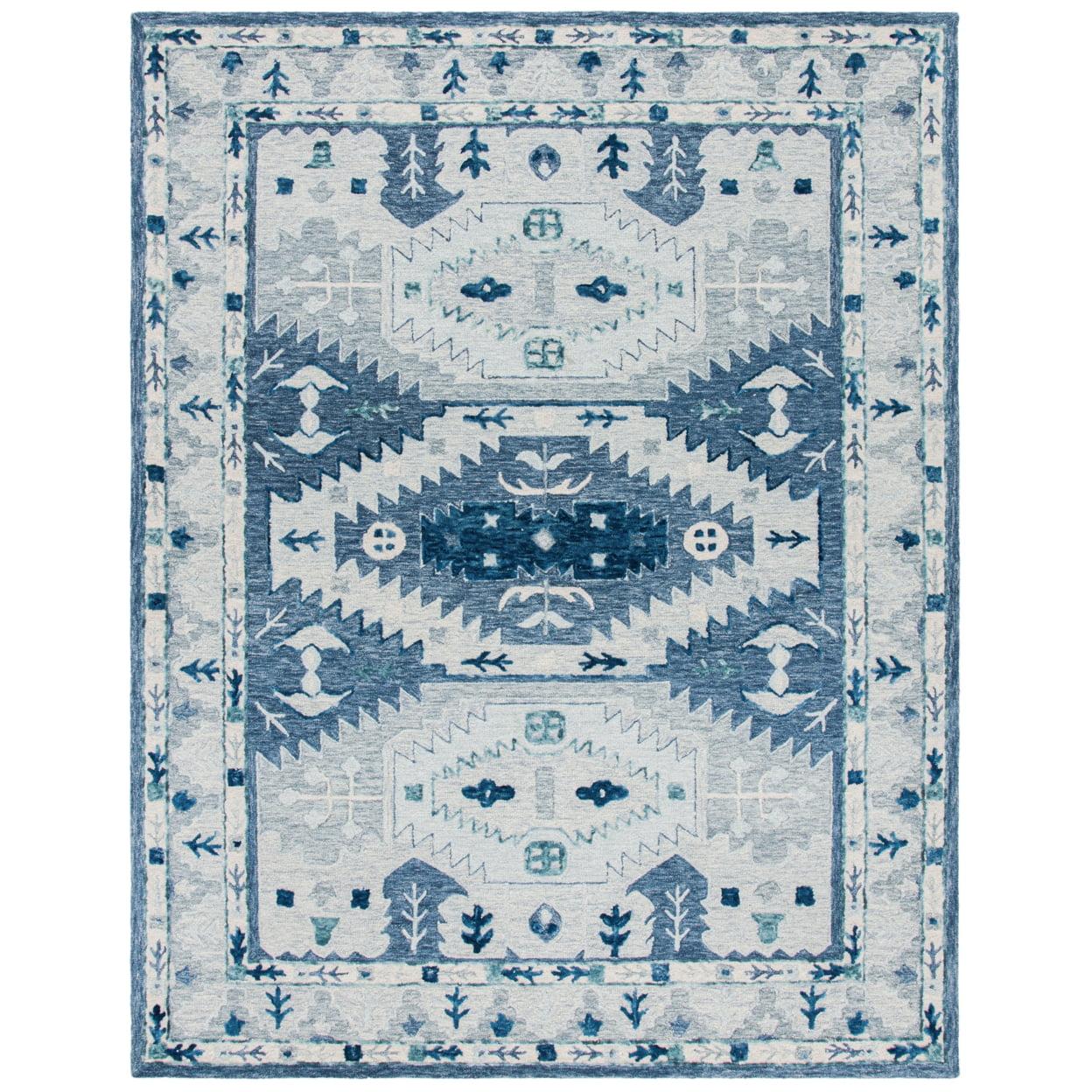 Elegant Capri Silk-Inspired 8' x 10' Hand-Tufted Wool Rug in Blue