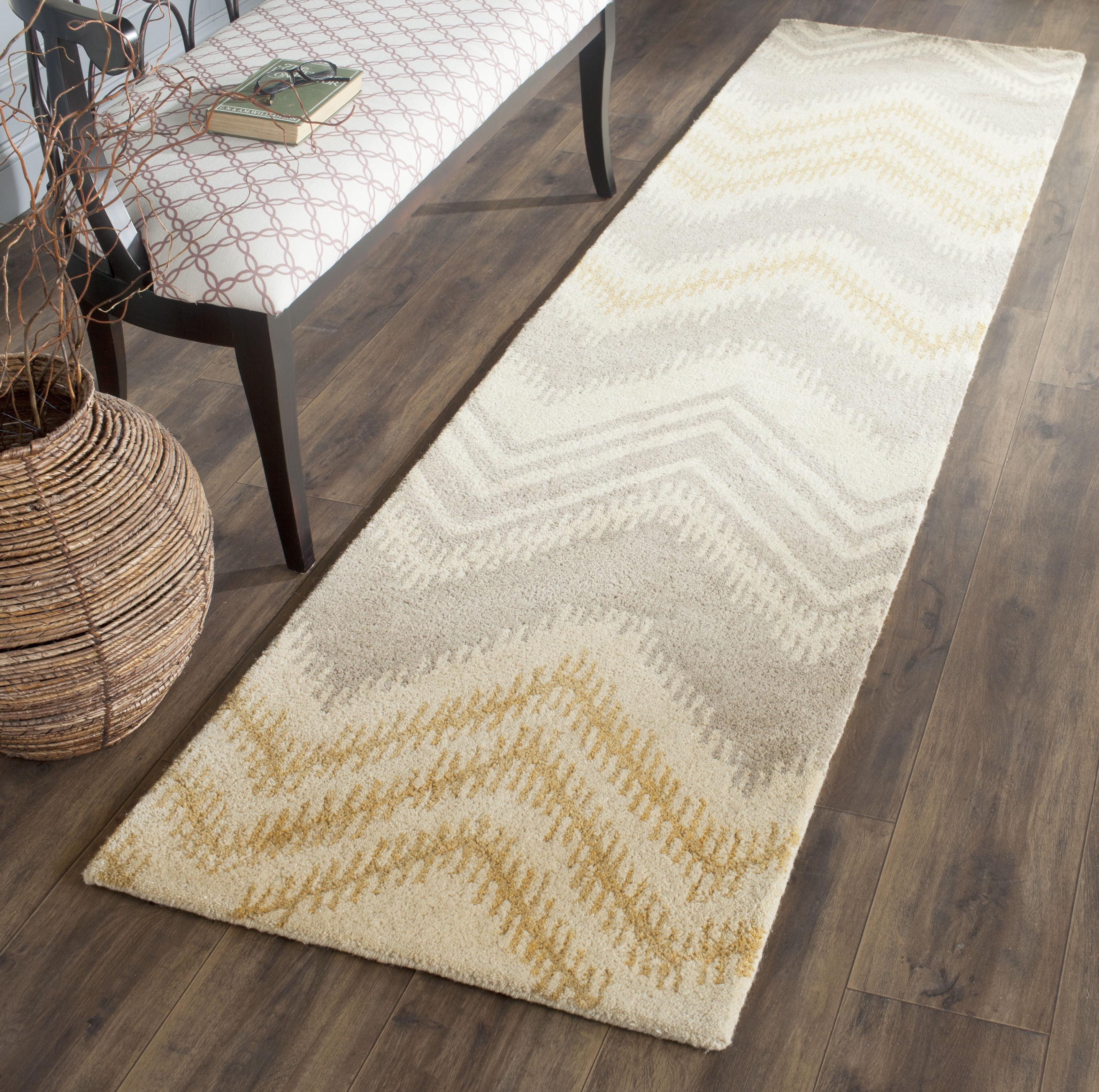 Capri CPR445 Hand Tufted Runner Rug - Grey/Gold - 2'3"x9' - Safavieh.