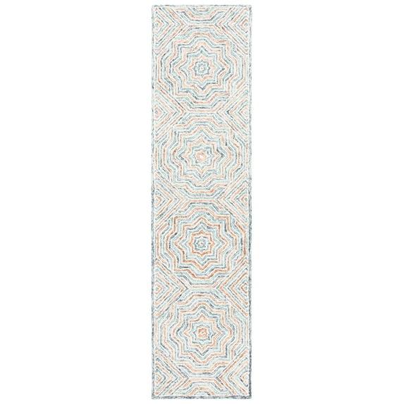 Capri CPR215 Tufted Indoor Runner Rug - Blue/Rust - 2'3"x9' - Safavieh
