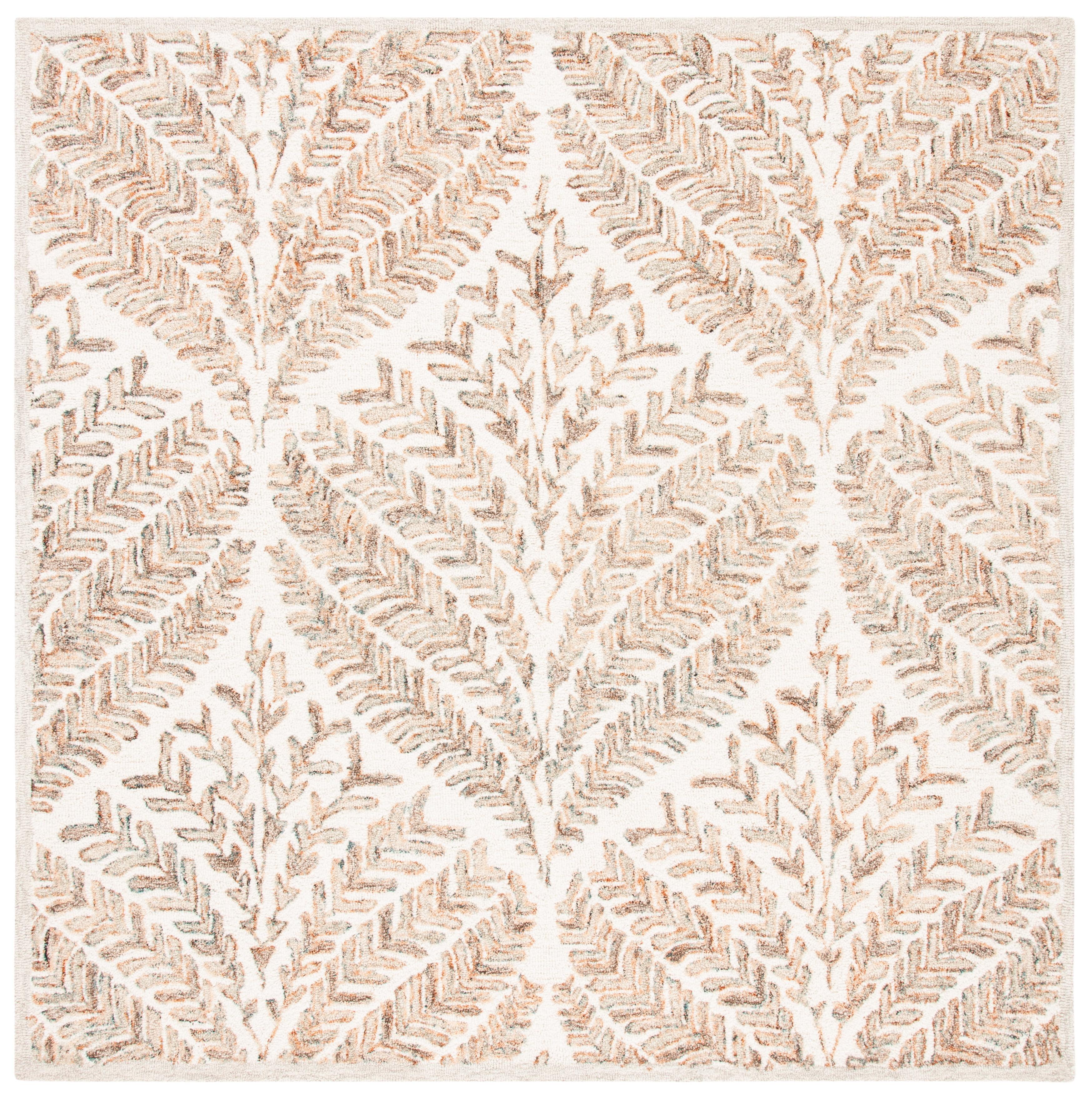 Capri CPR208 Tufted Indoor Area Rug - Ivory/Brown - 5'x5' - Safavieh