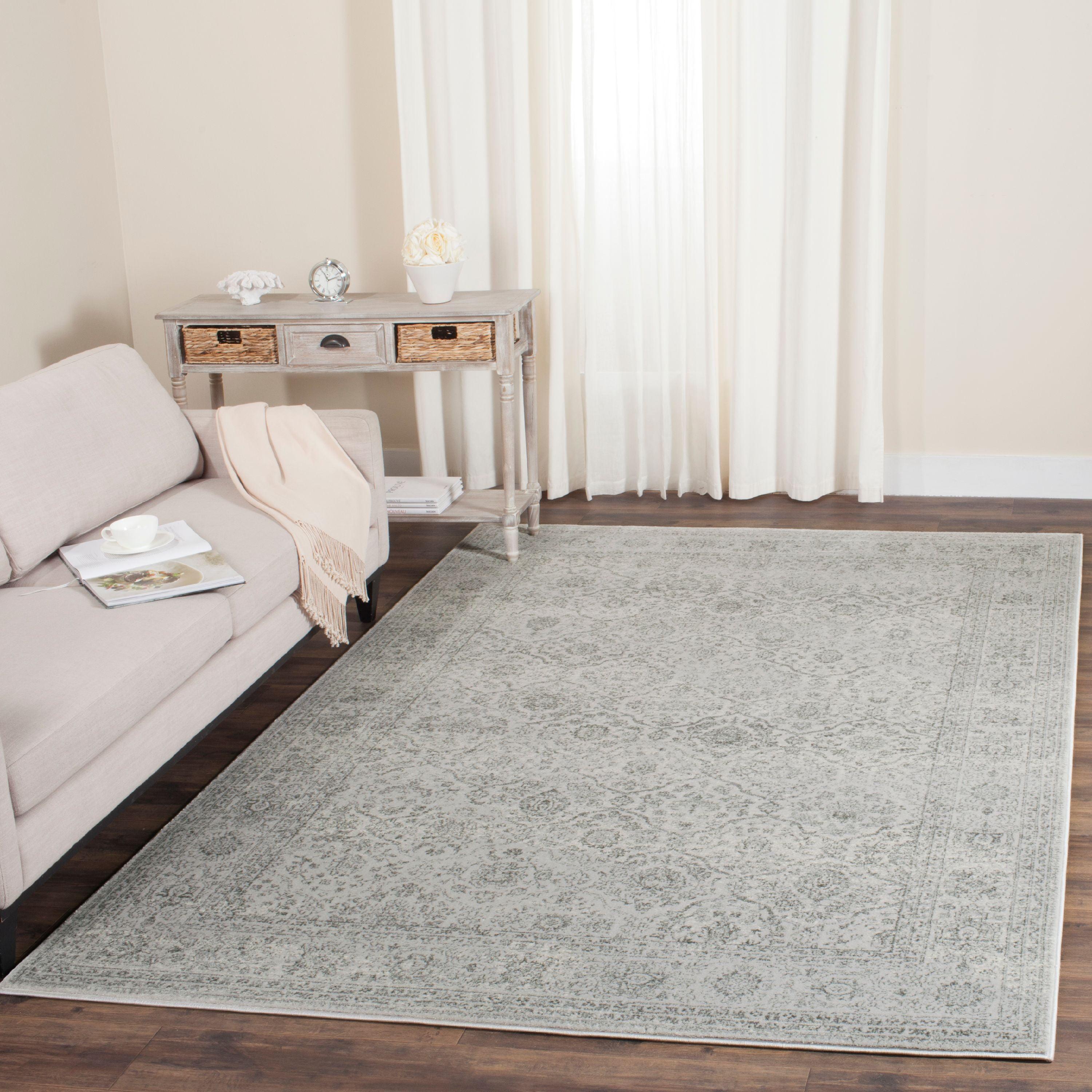 Carnegie CNG691 Power Loomed Area Rug - Light Grey/Grey - 6'7"x9'2" - Safavieh.