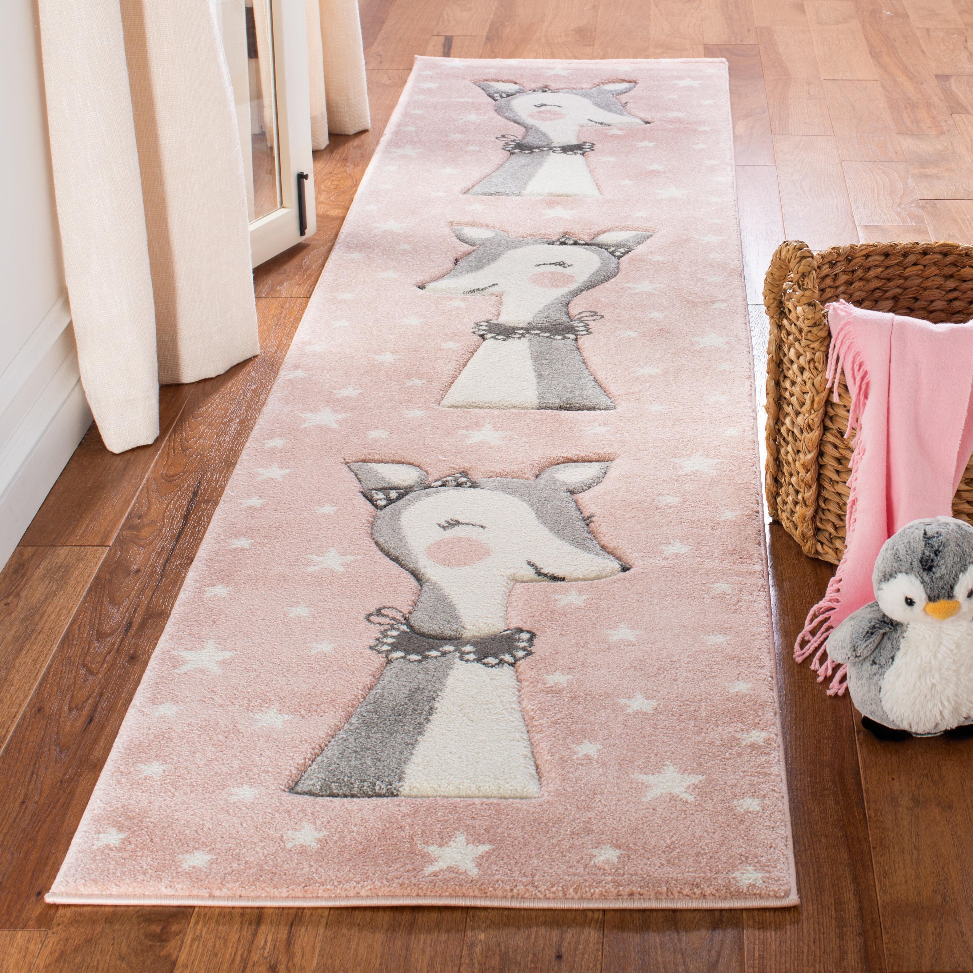 Carousel Kids CRK191 Power Loomed Runner Rug - Pink/Ivory - 2'3"x6' - Safavieh.