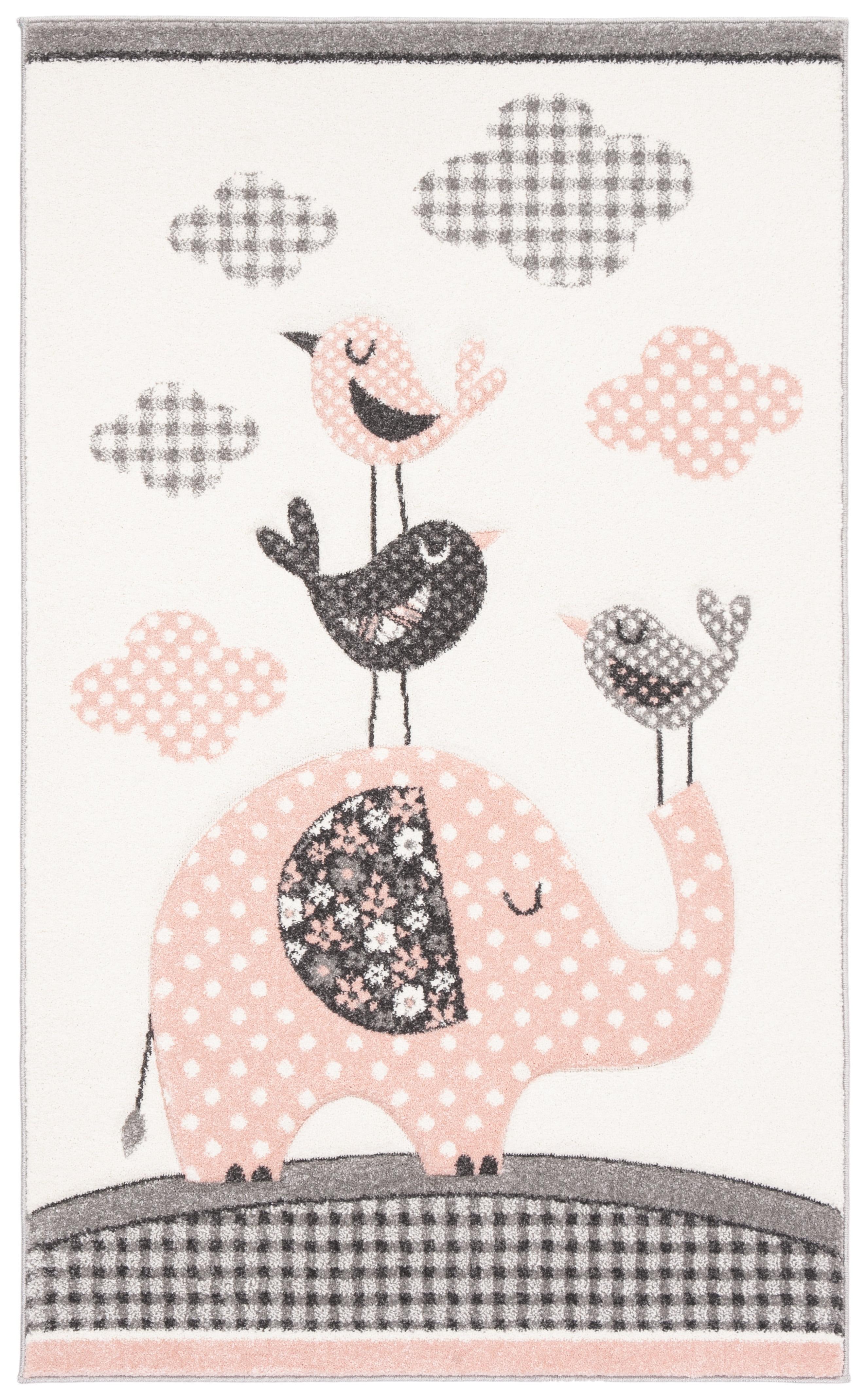 Carousel Kids CRK127 Power Loomed Area Rug - Pink/Ivory - 3'3"x5'3" - Safavieh.