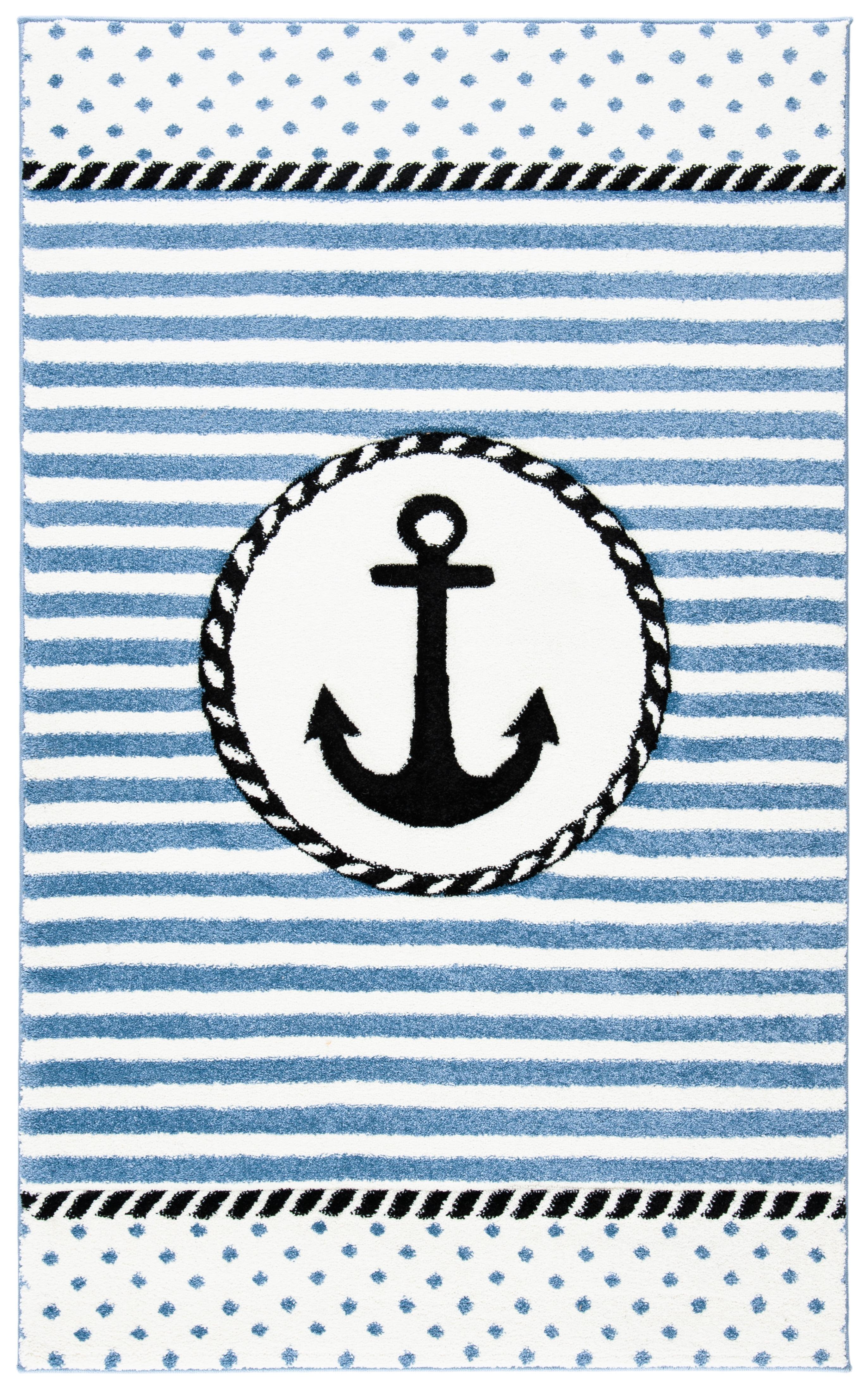Carousel Kids CRK124 Power Loomed Accent Rug - Ivory/Navy - 3'3"x5'3" - Safavieh.