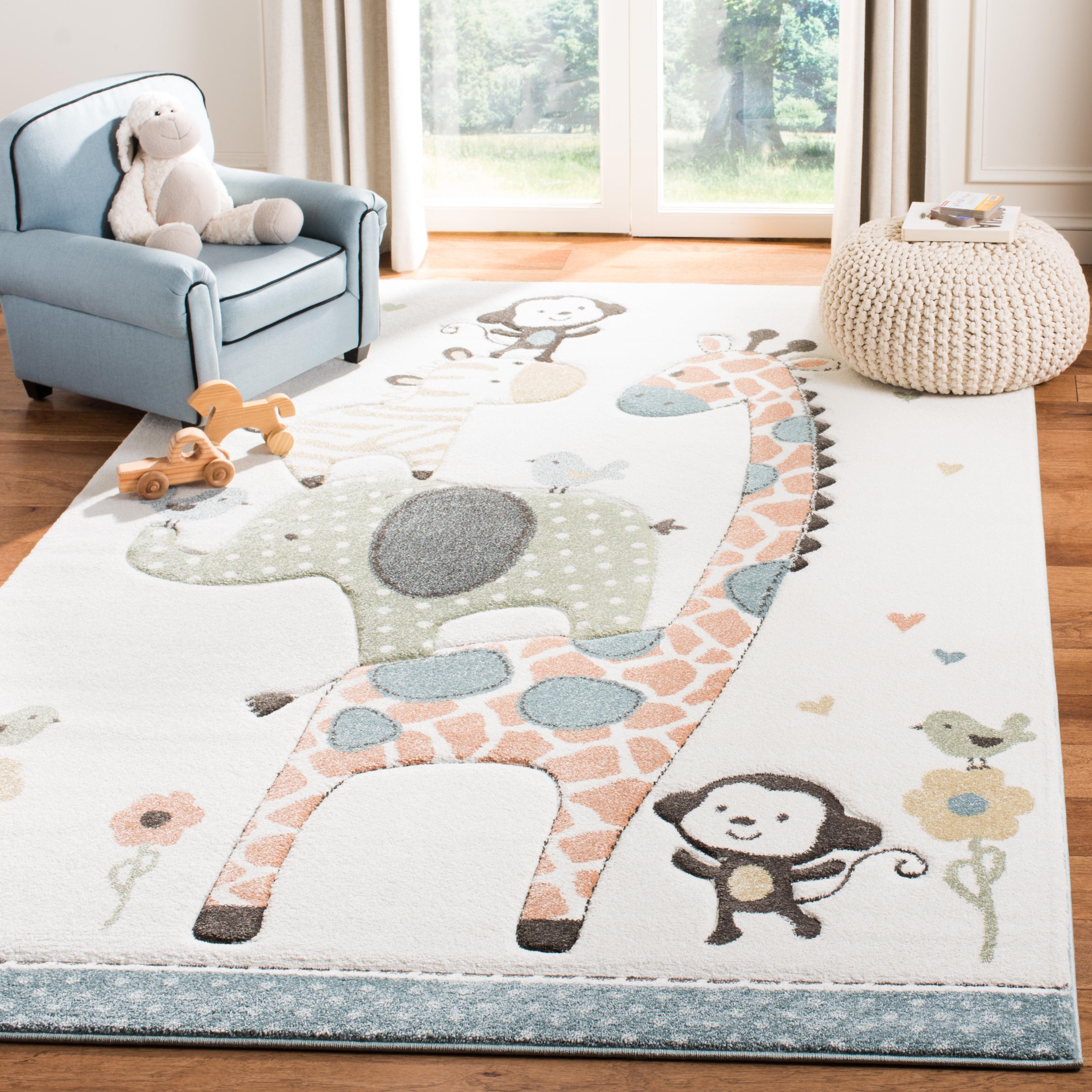 Carousel Kids  CRK120 Loomed Indoor Area Rug - Ivory - 4'x4' - Safavieh