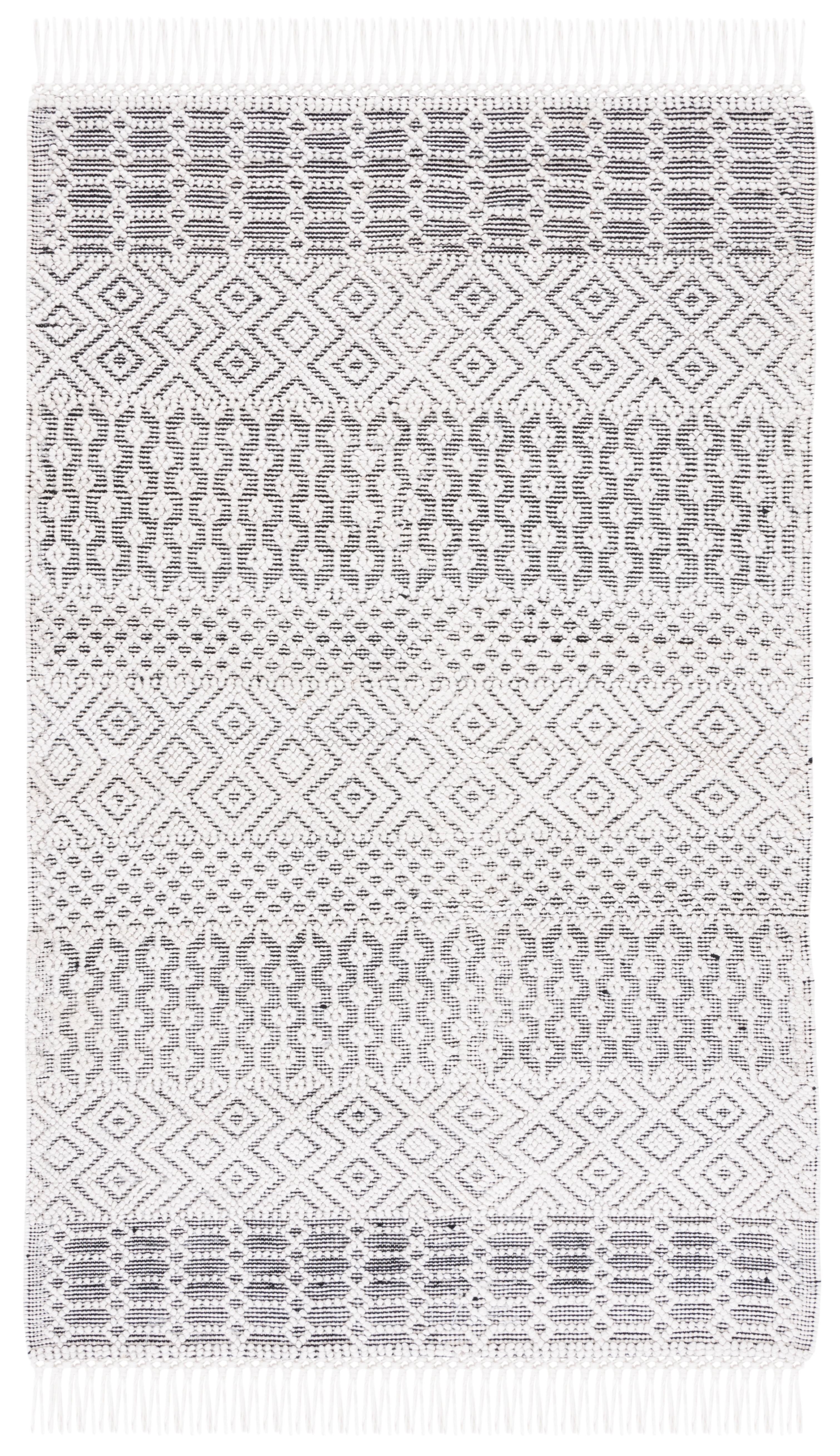 Casablanca CSB276 Hand Woven Indoor Area Rug - Black/Ivory - 5'x8' - Safavieh