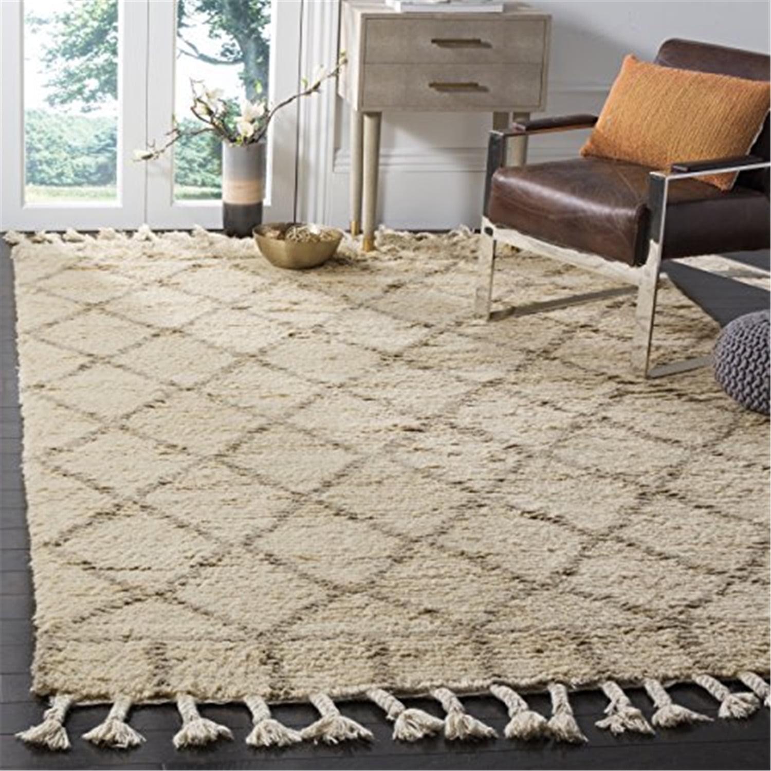 Foundry Select Calsbeck Geometric Handmade Wool Ivory/Grey Area Rug | Wayfair