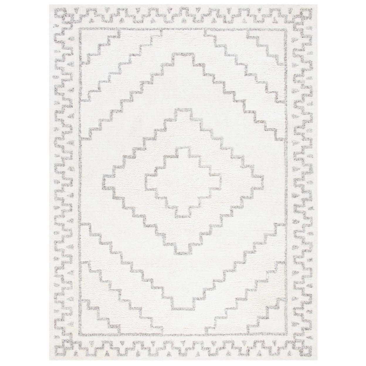 Ivory Shag Elegance 9' x 12' Hand-Tufted Wool Blend Area Rug