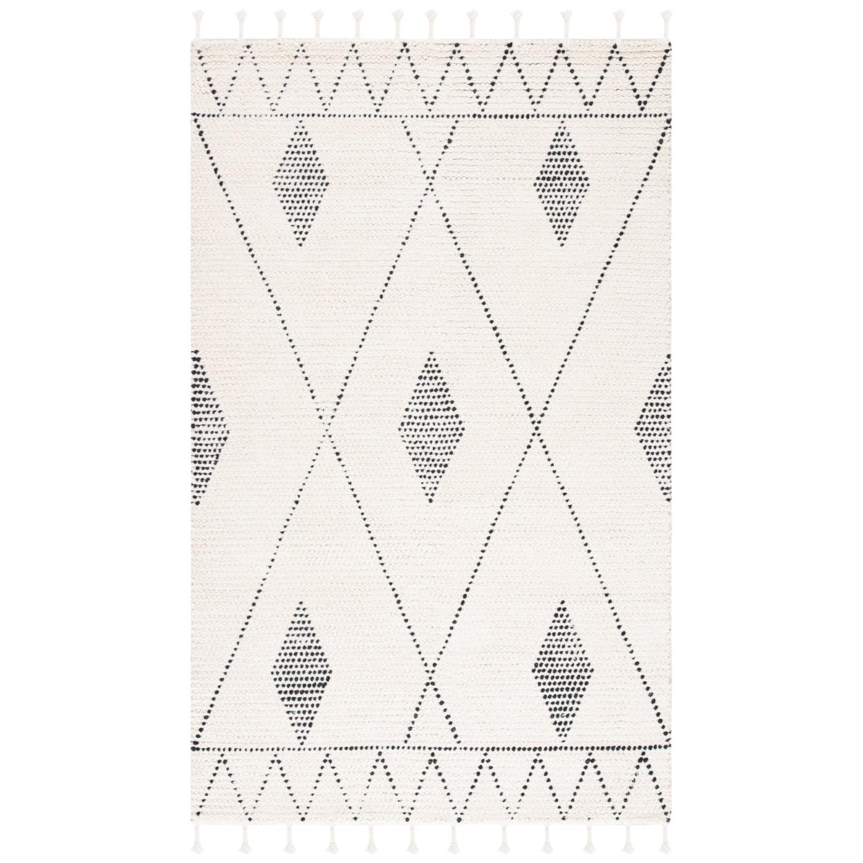 Casablanca CSB489 Hand Woven Area Rug - Ivory/Black - 4'x6' - Safavieh.