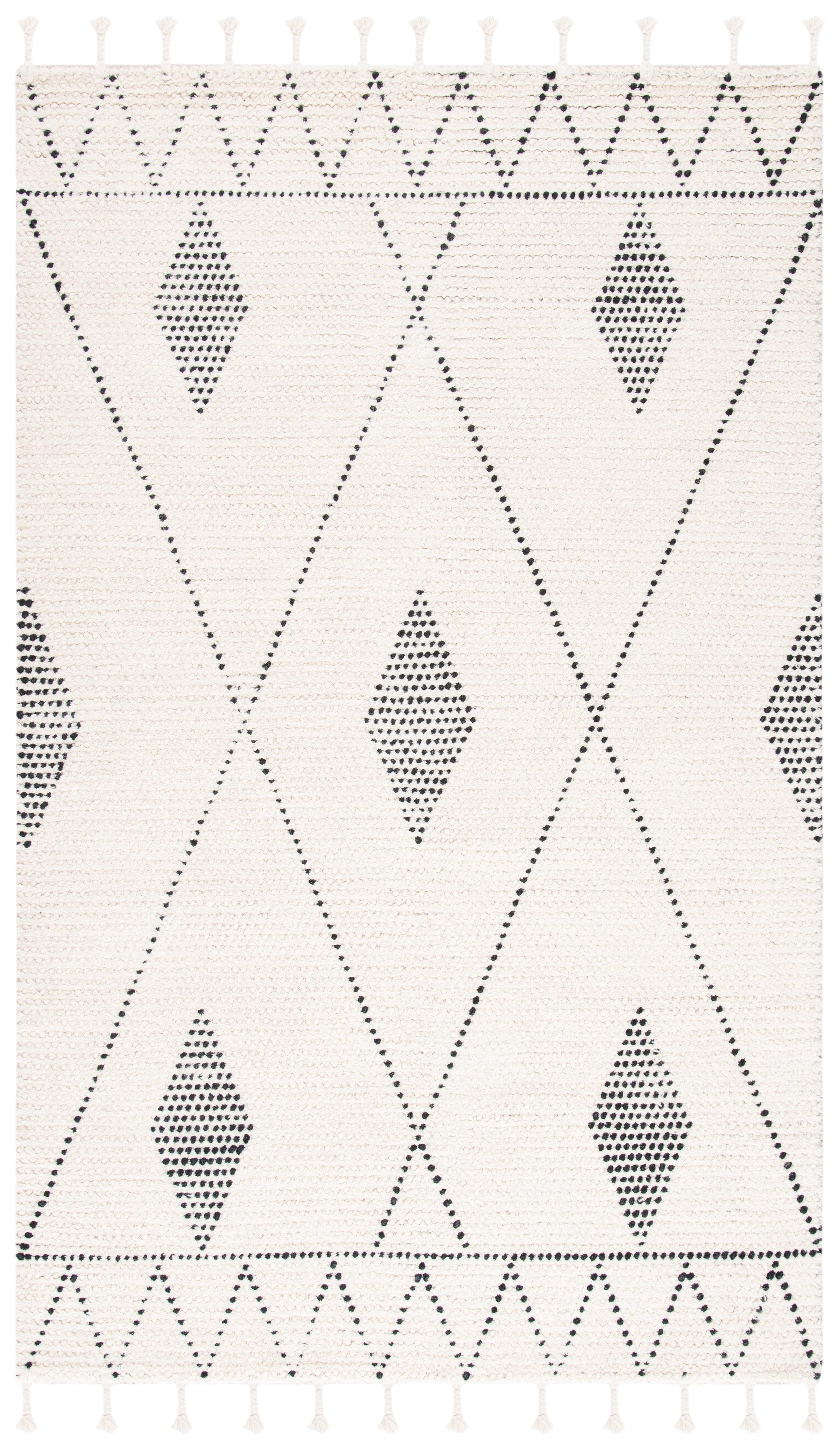 Casablanca CSB489 Hand Woven Area Rug - Ivory/Black - 4'x6' - Safavieh.