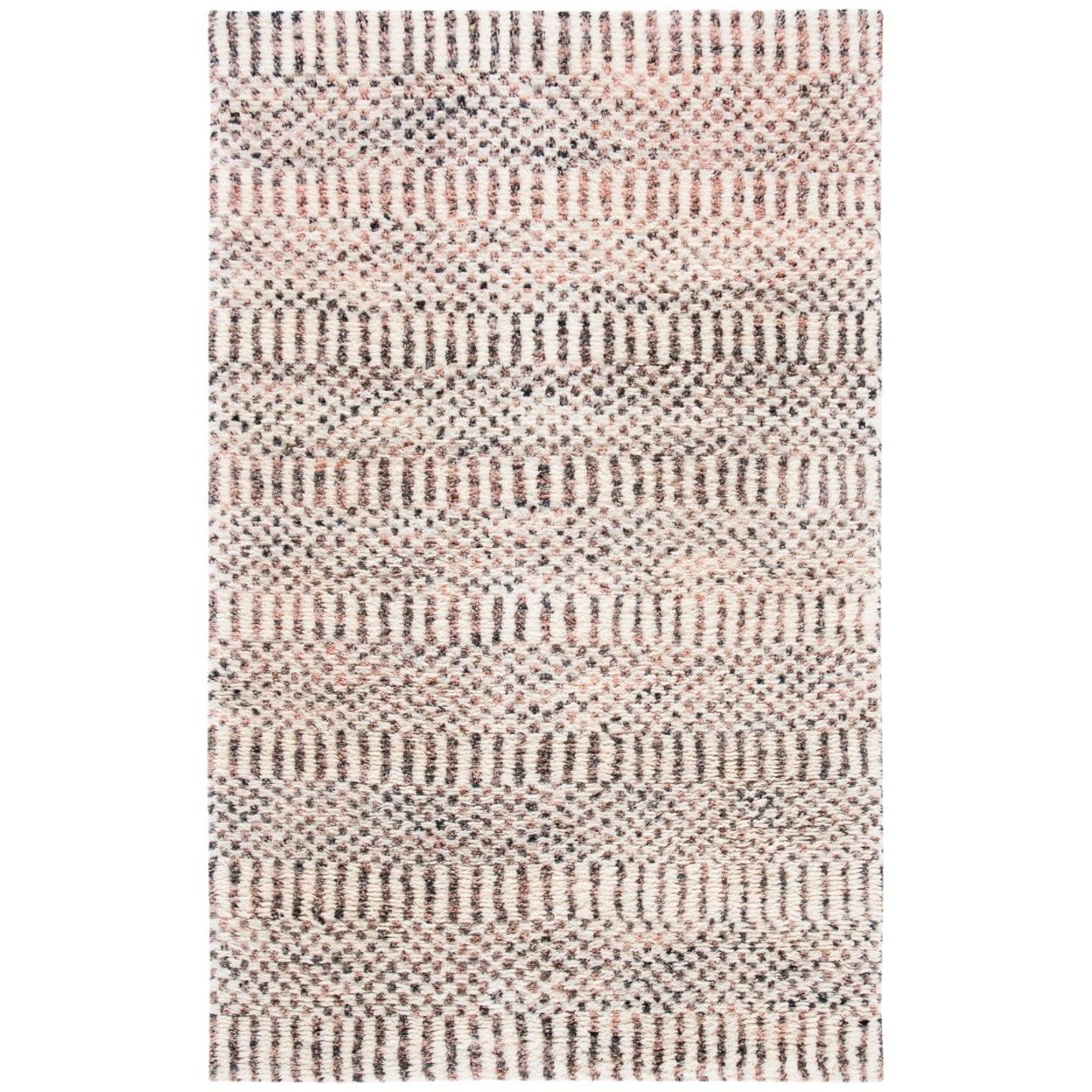 Ivory Aztec Hand-Knotted Wool 6' x 9' Area Rug