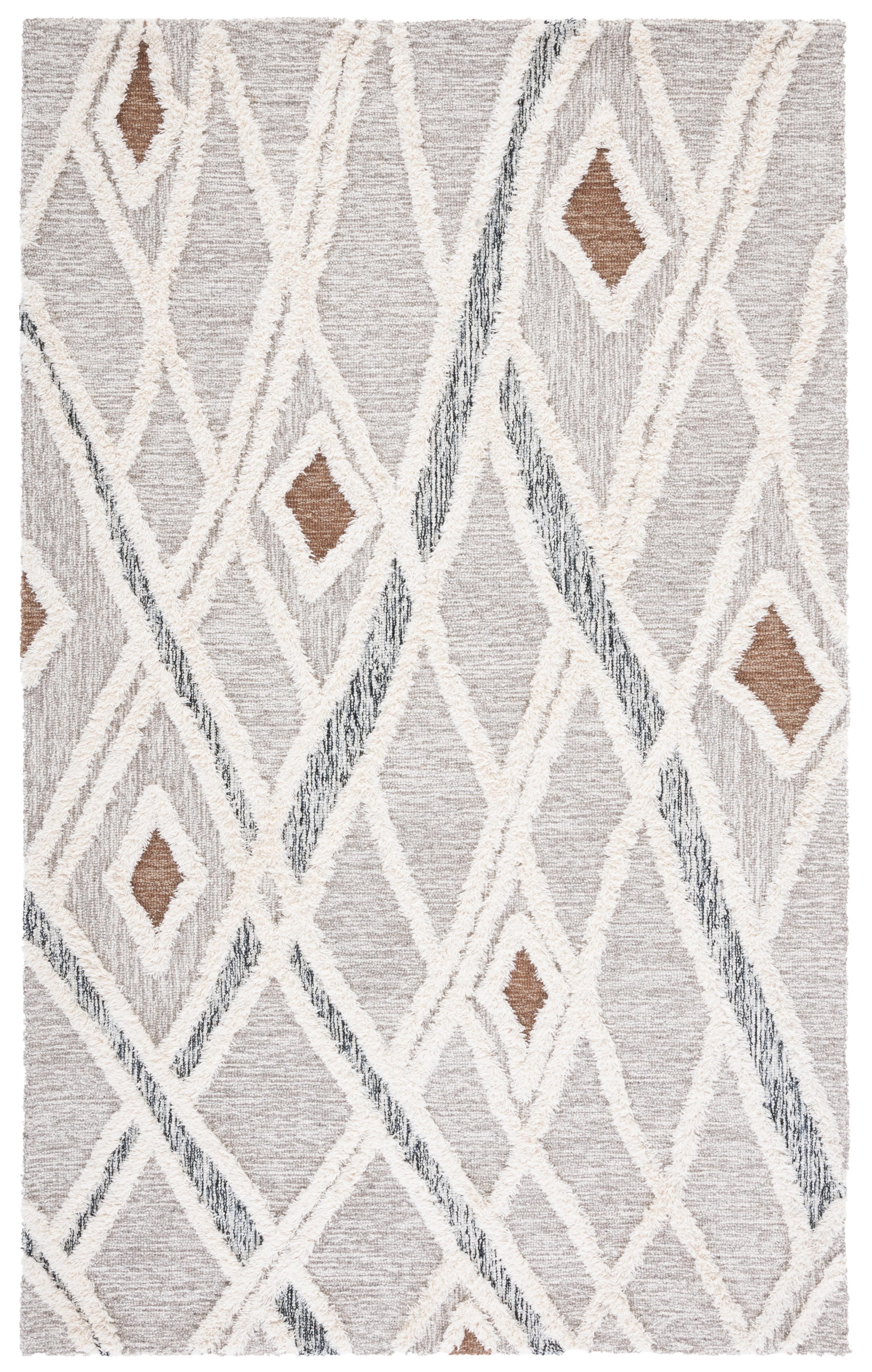 SAFAVIEH Casablanca Amelia Diamond Area Rug, Grey/Ivory, 3' x 5'