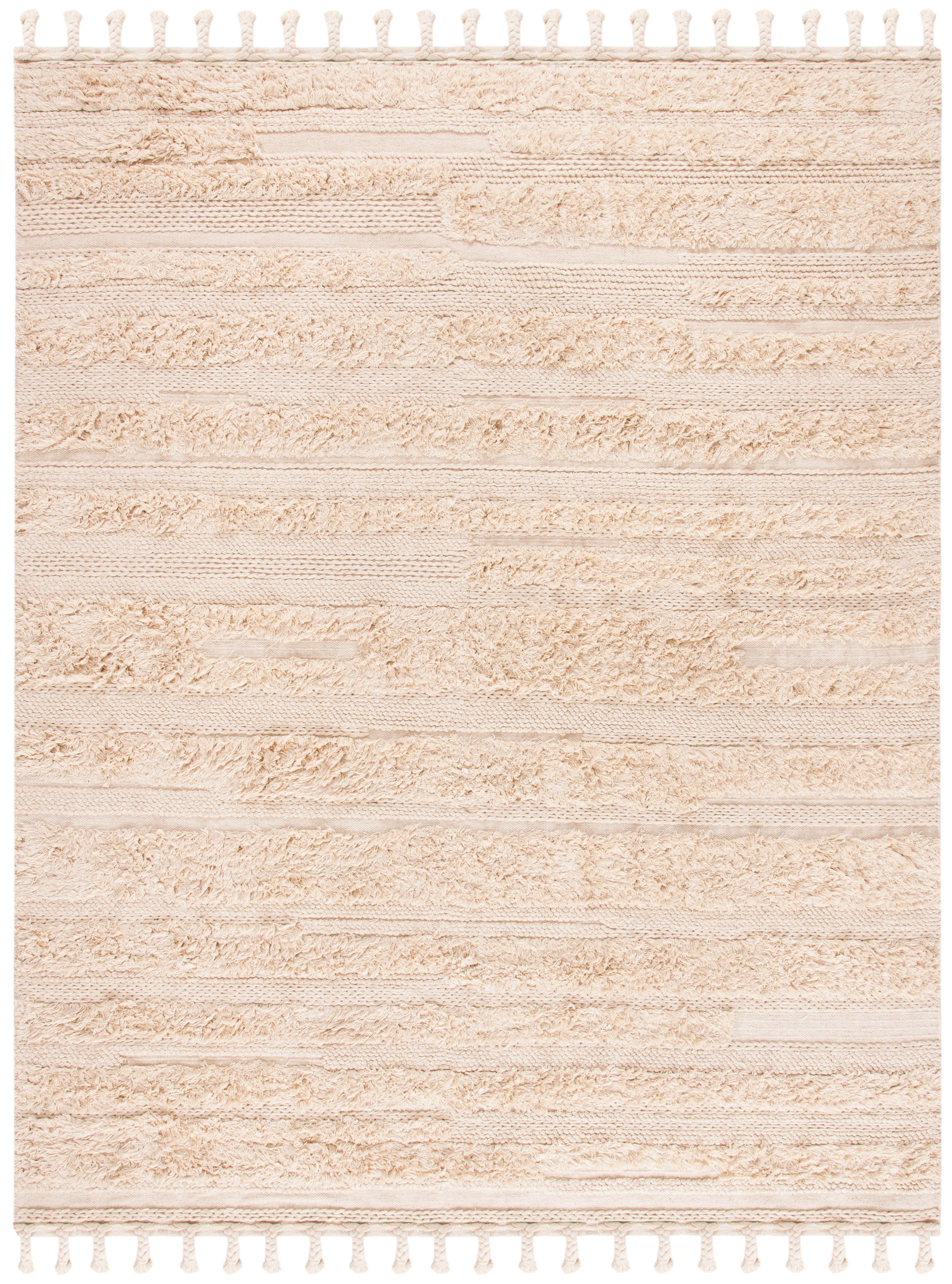 SAFAVIEH Casablanca Candida Striped Wool Area Rug, Beige, 9' x 12'