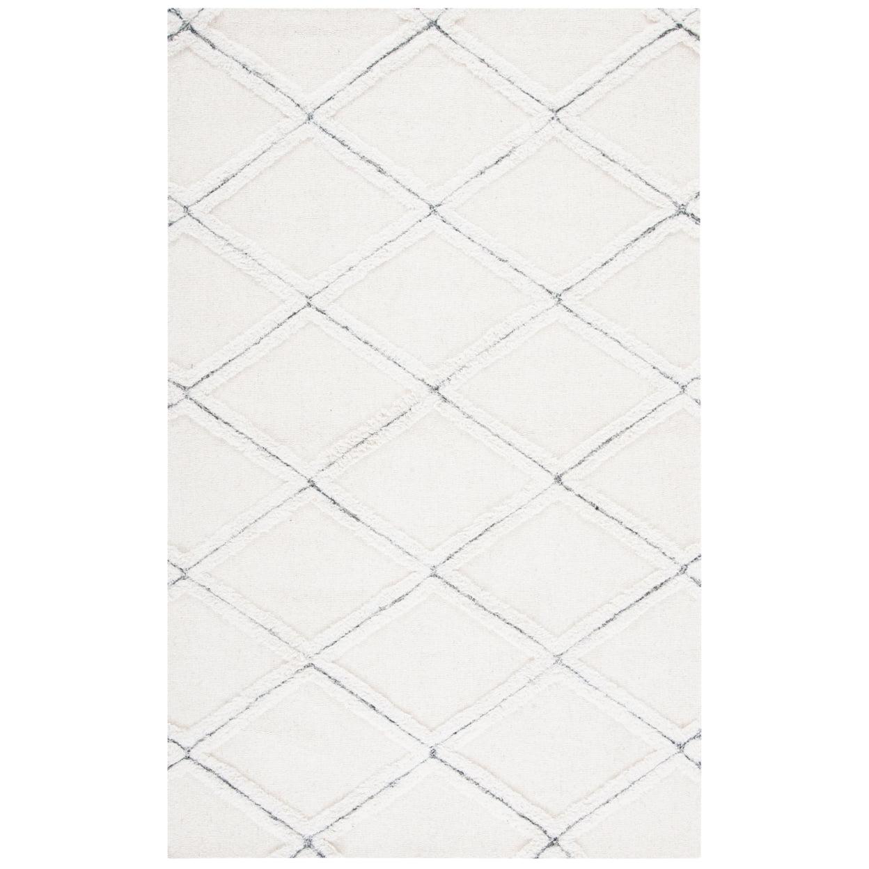 Ivory Hand-Tufted Wool Shag Area Rug 8' x 10'