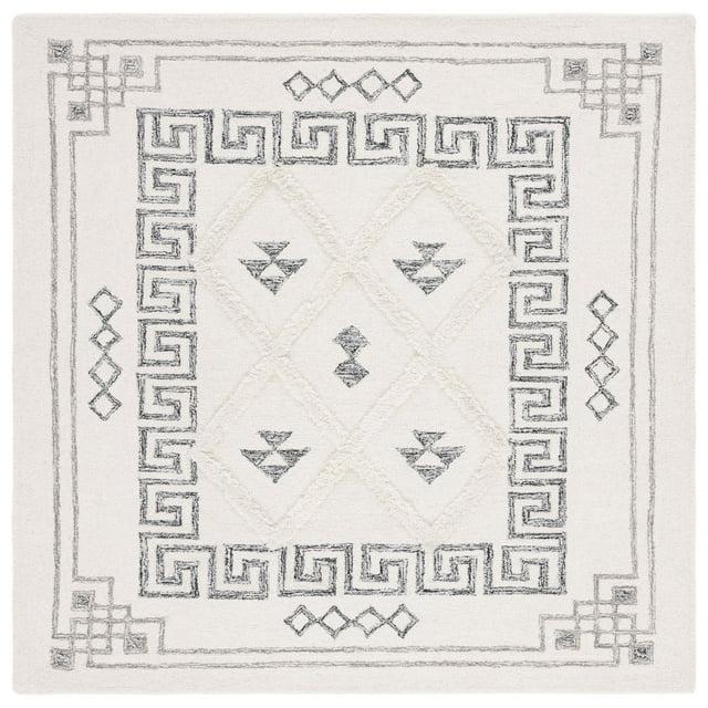 Casablanca CSB989 Hand Tufted Indoor Area Rug - Ivory/Black - 6'x6' - Safavieh