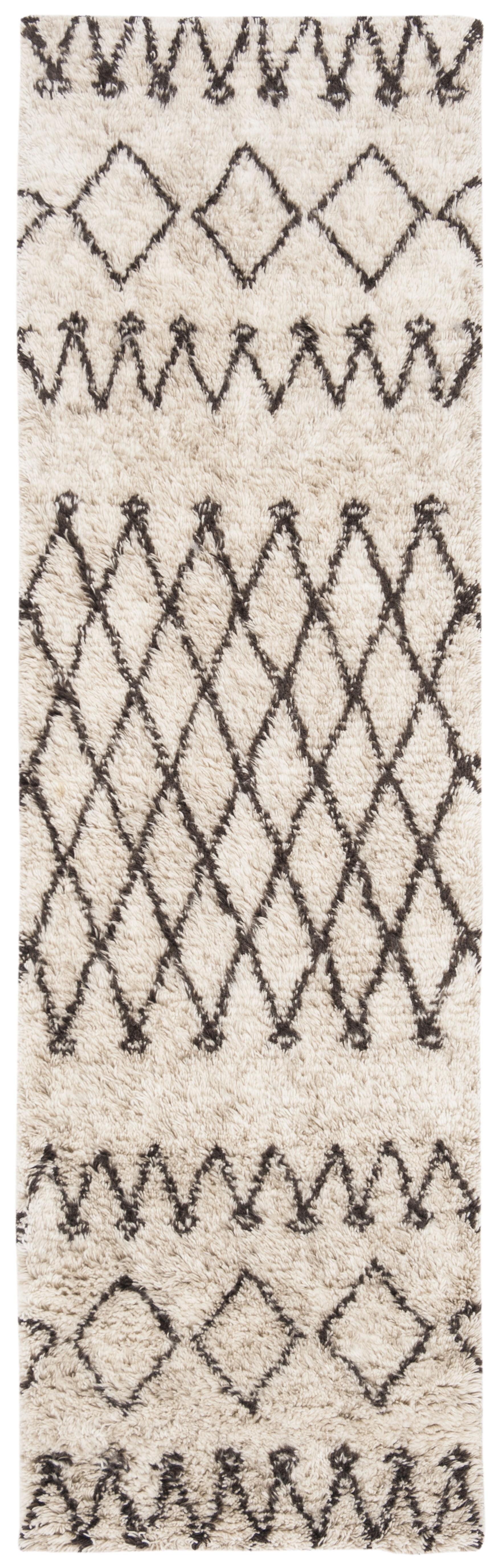 Casablanca CSB851 Hand Tufted Indoor Runner Rug - Ivory/Dark Brown - 2'3"x14' - Safavieh