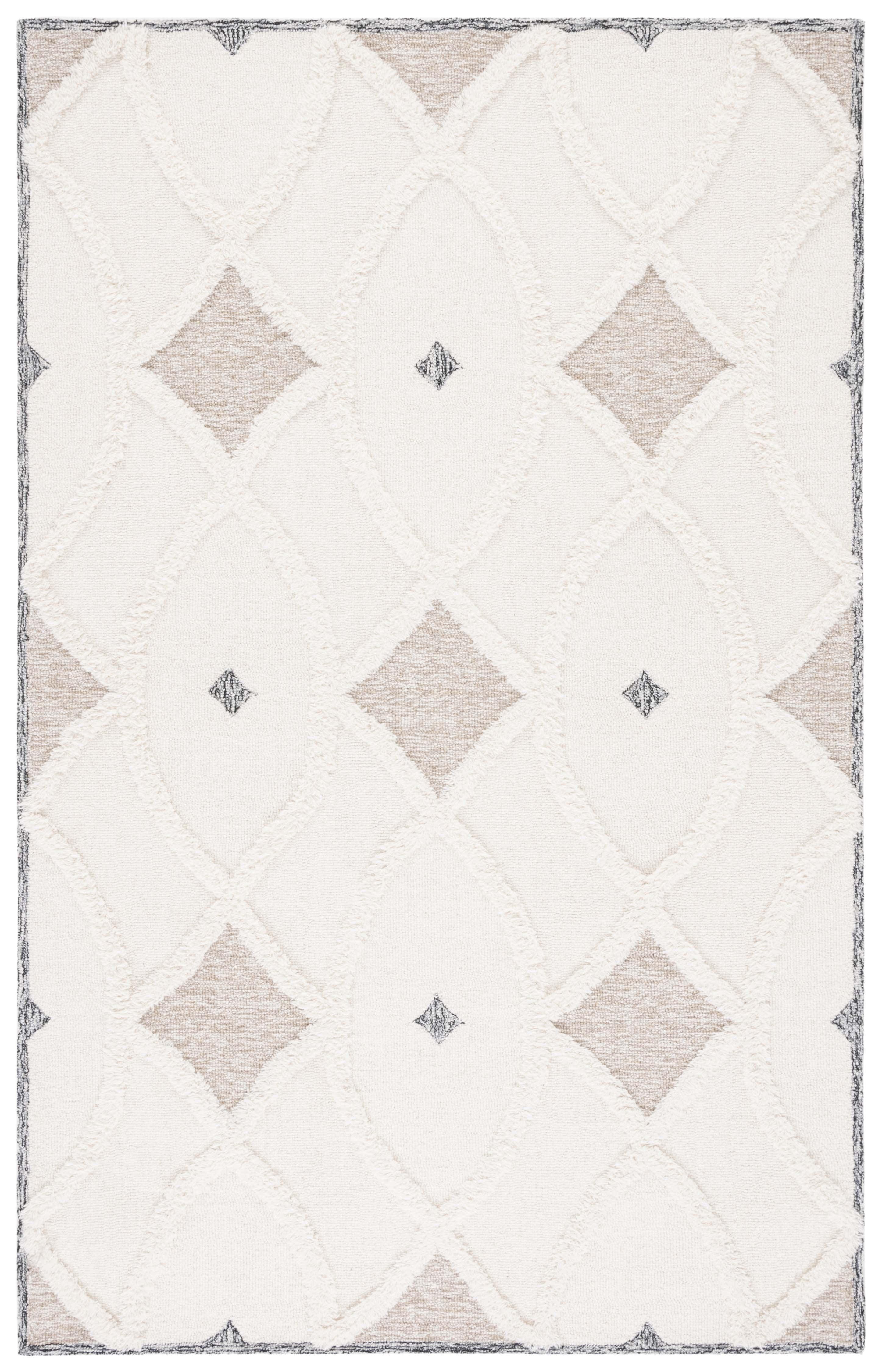 Casablanca CSB991 Hand Tufted Area Rug - Ivory/Brown - 4'x6' - Safavieh.