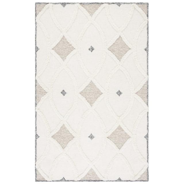 Casablanca CSB991 Hand Tufted Area Rug - Ivory/Brown - 4'x6' - Safavieh.