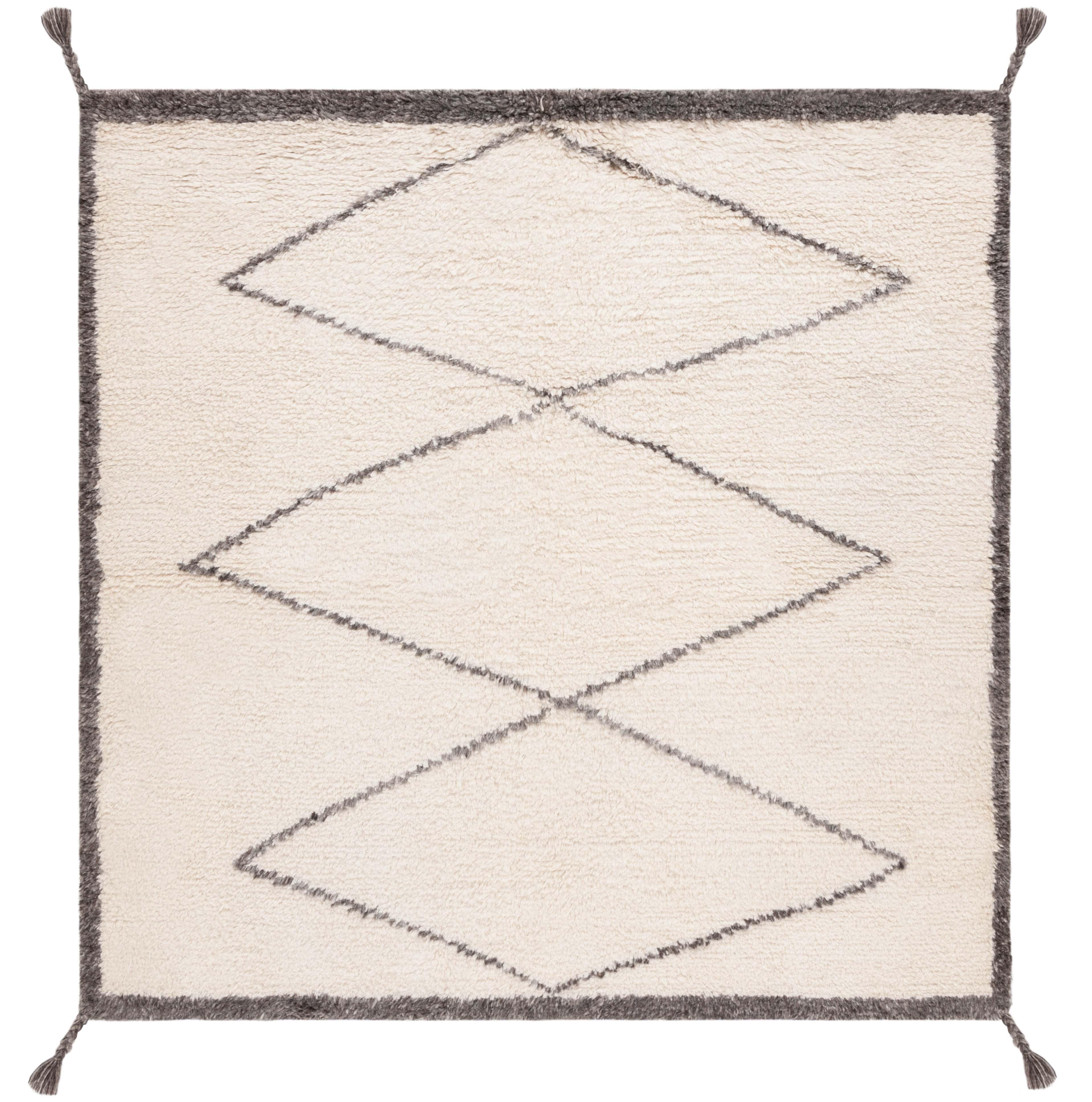 Casablanca CSB911 Hand Tufted Indoor Area Rug - Ivory/Charcoal - 6'x6' - Safavieh