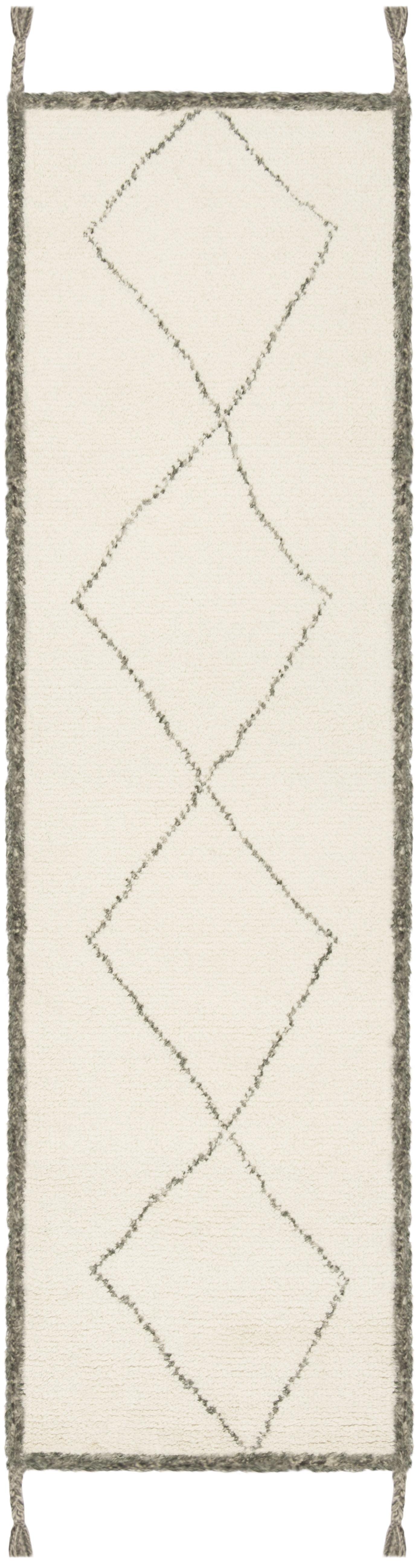 Casablanca CSB911 Hand Tufted Indoor Runner Rug - Ivory/Charcoal - 2'3"x10' - Safavieh