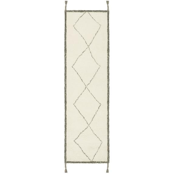 Casablanca CSB911 Hand Tufted Indoor Runner Rug - Ivory/Charcoal - 2'3"x10' - Safavieh